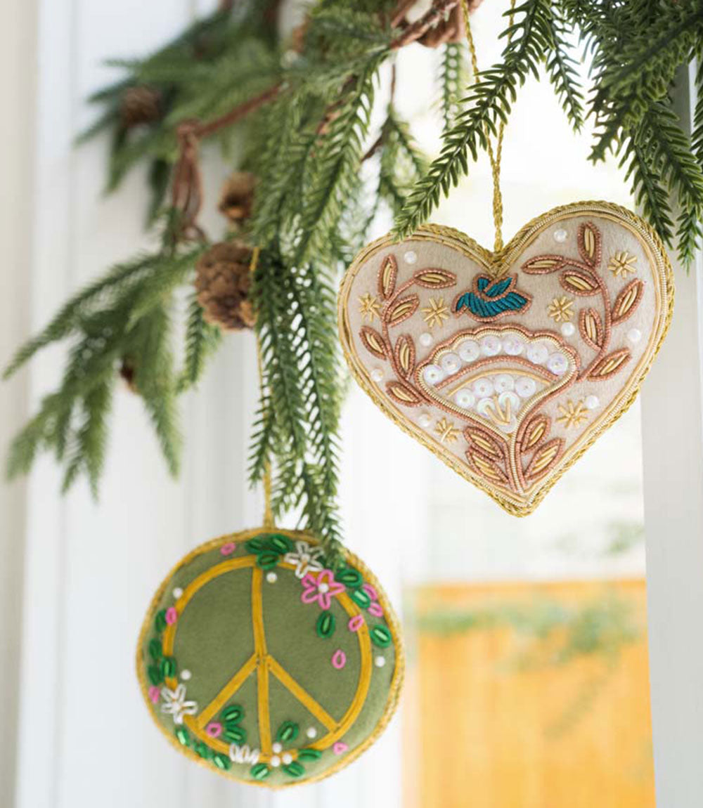 BEADED HEART ORNAMENT