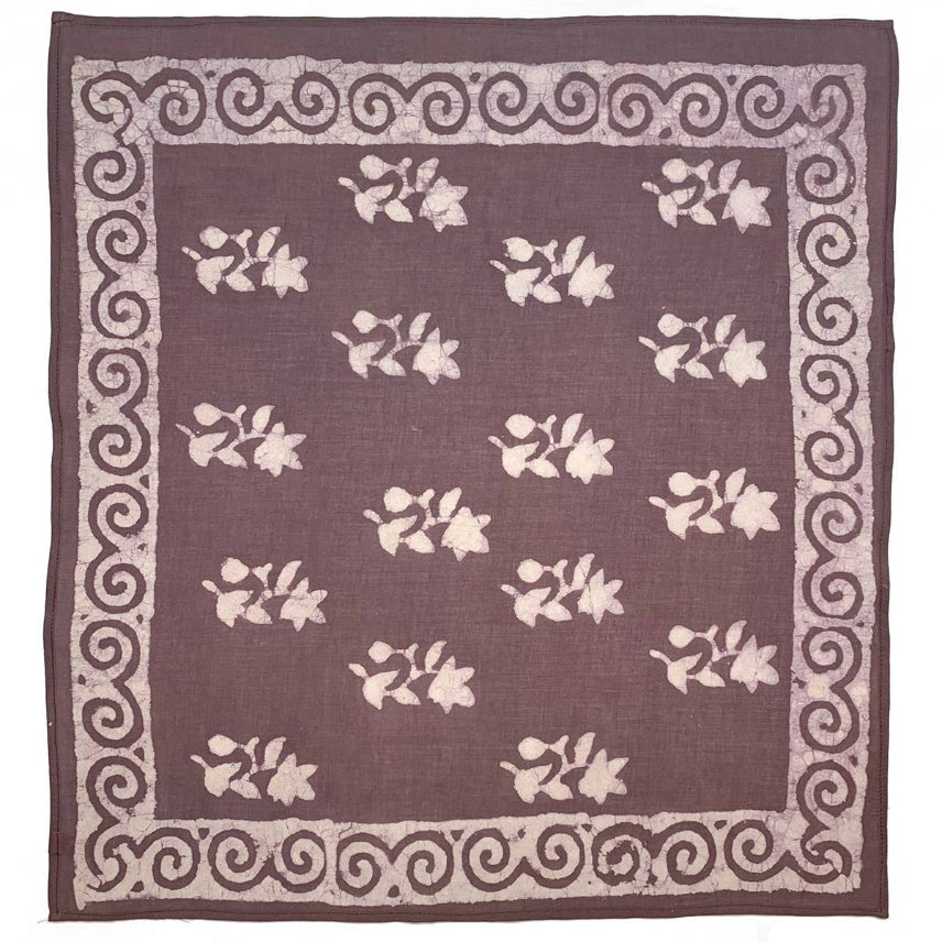 BLOCK PRINT BANDANA- MAUVE
