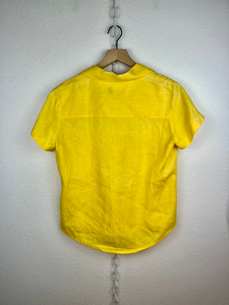 LINEN YELLOW BOXY BUTTON DOWN