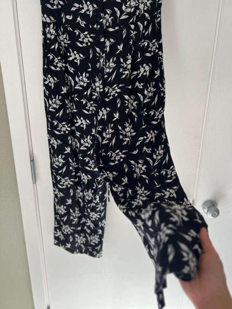 FLORAL B&W JUMPSUIT