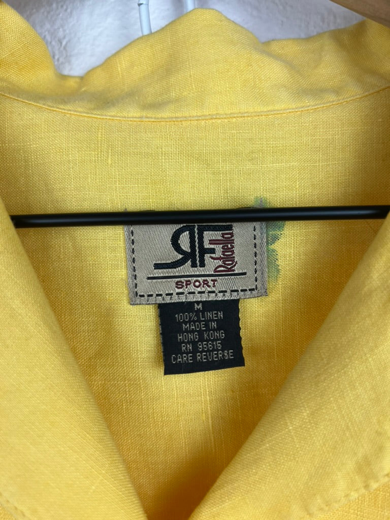 LINEN YELLOW BOXY BUTTON DOWN