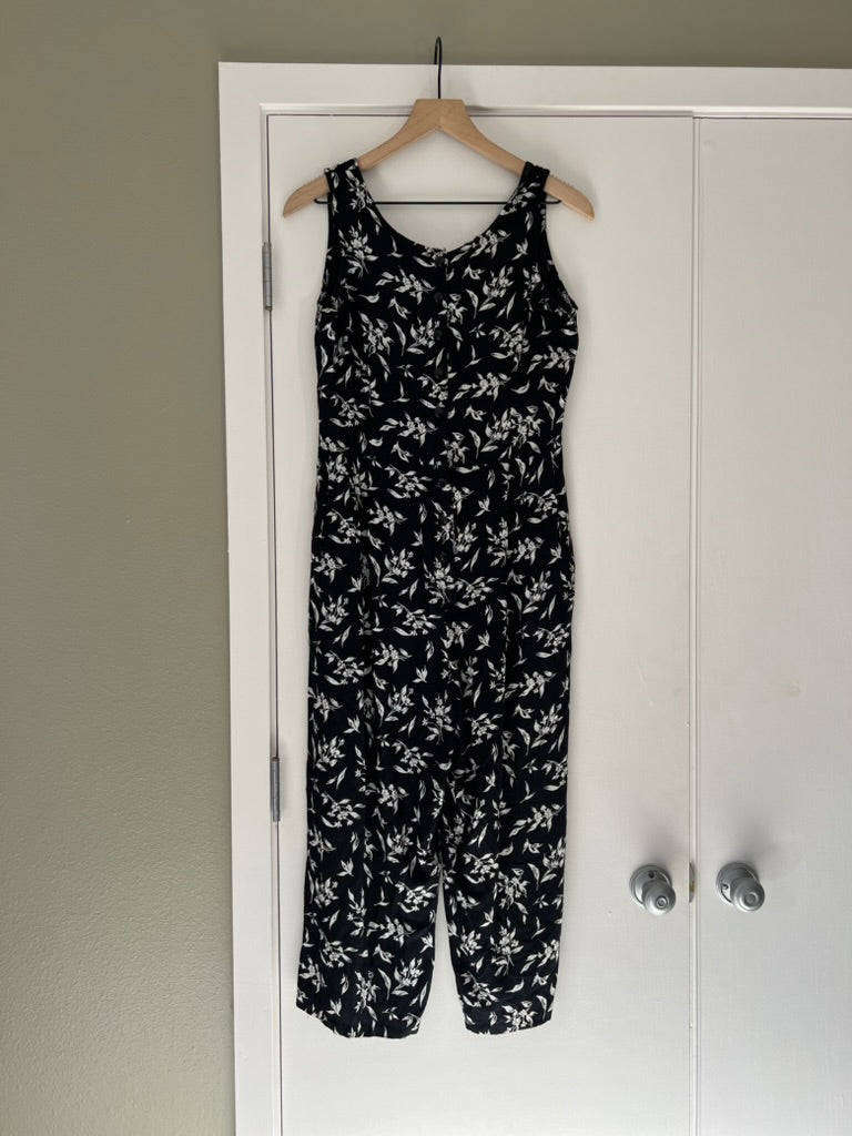 FLORAL B&W JUMPSUIT