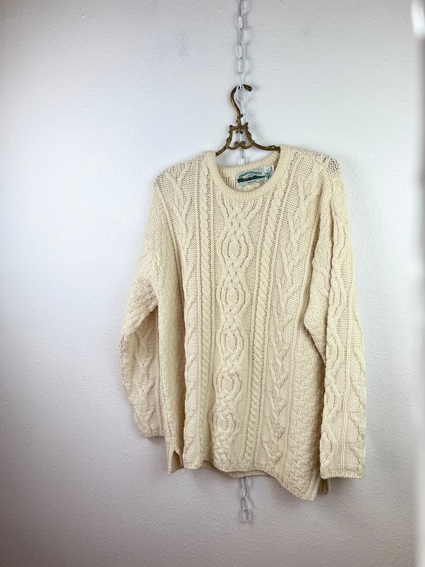 ARAN CRAFTS CABLE KNIT SWEATER