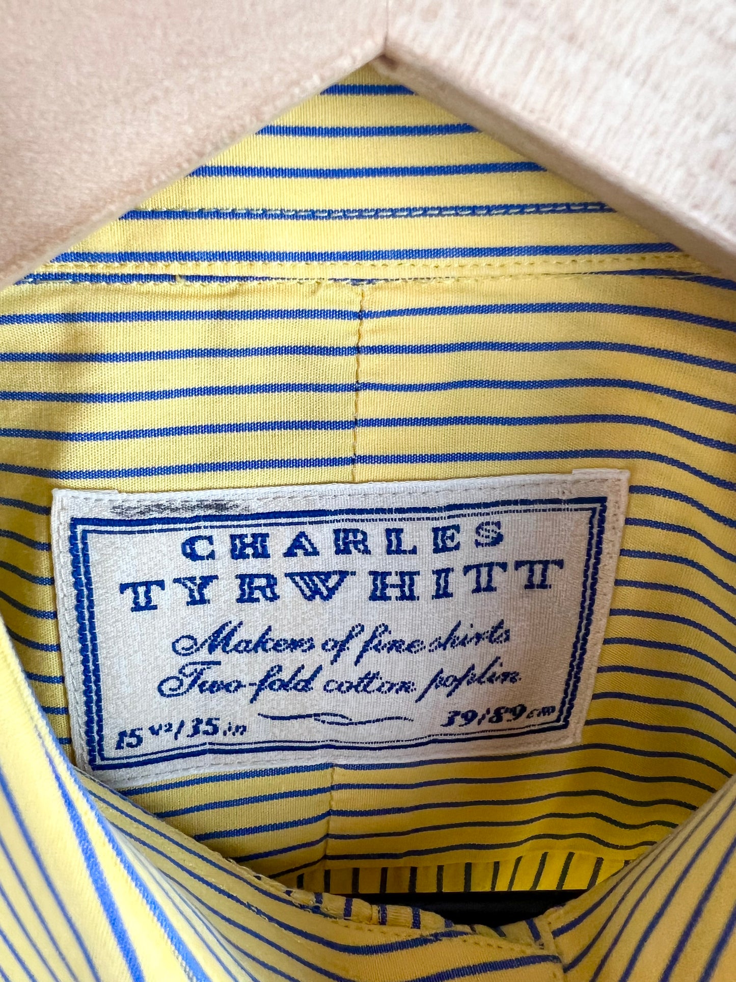 CHARLES TYRWHITT YELLOW STRIPED BUTTON DOWN
