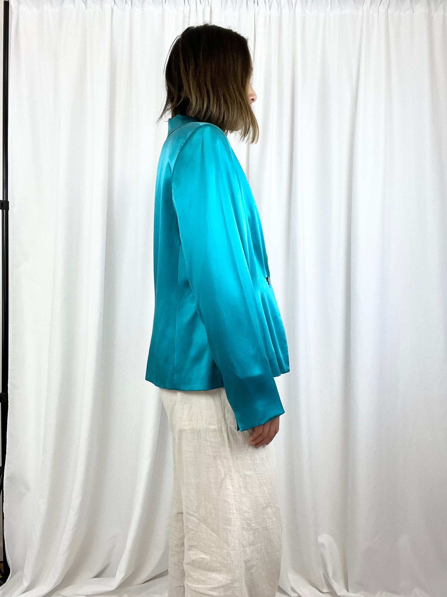 SILK 1-BUTTON BLAZER