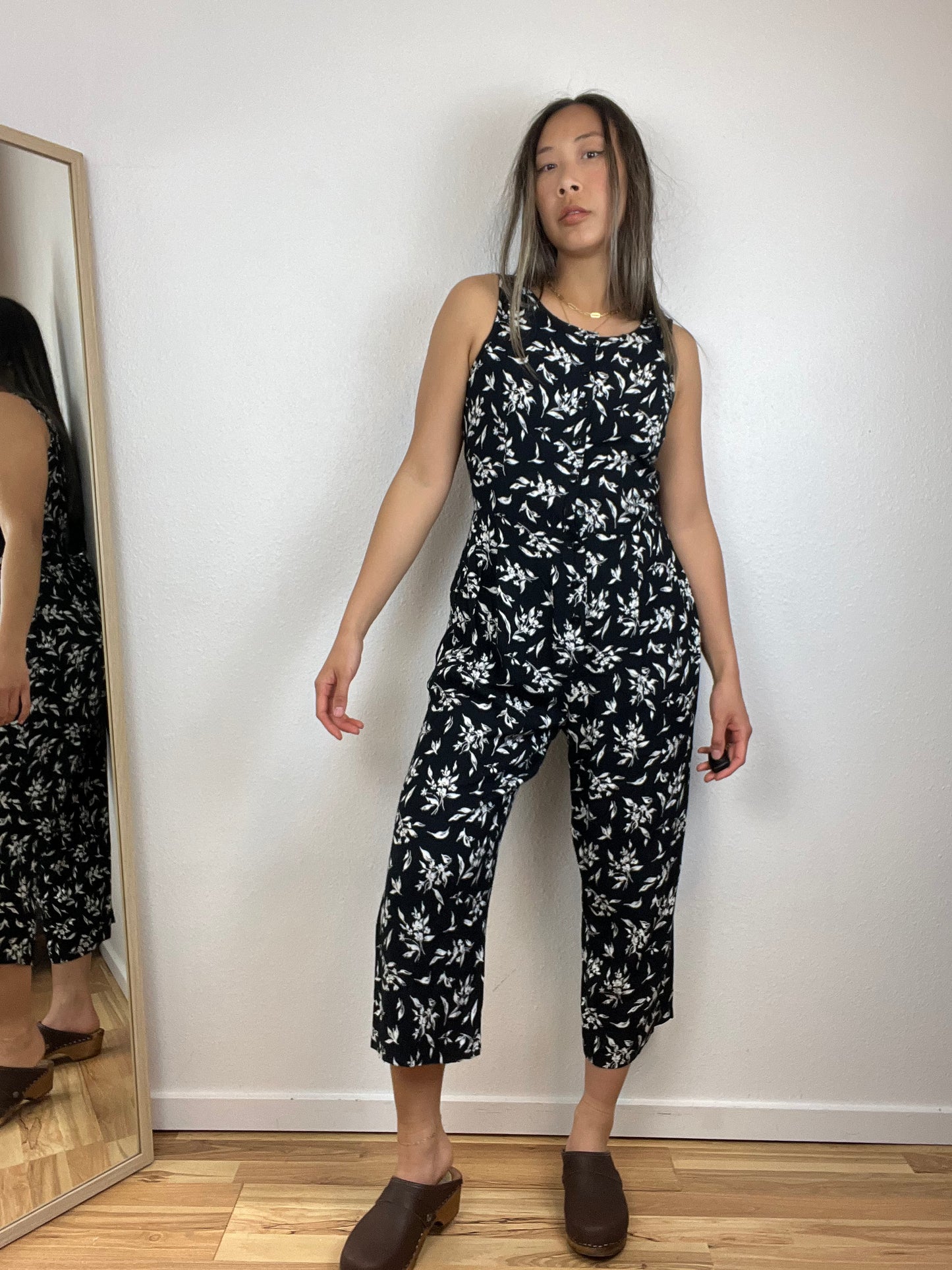 FLORAL B&W JUMPSUIT
