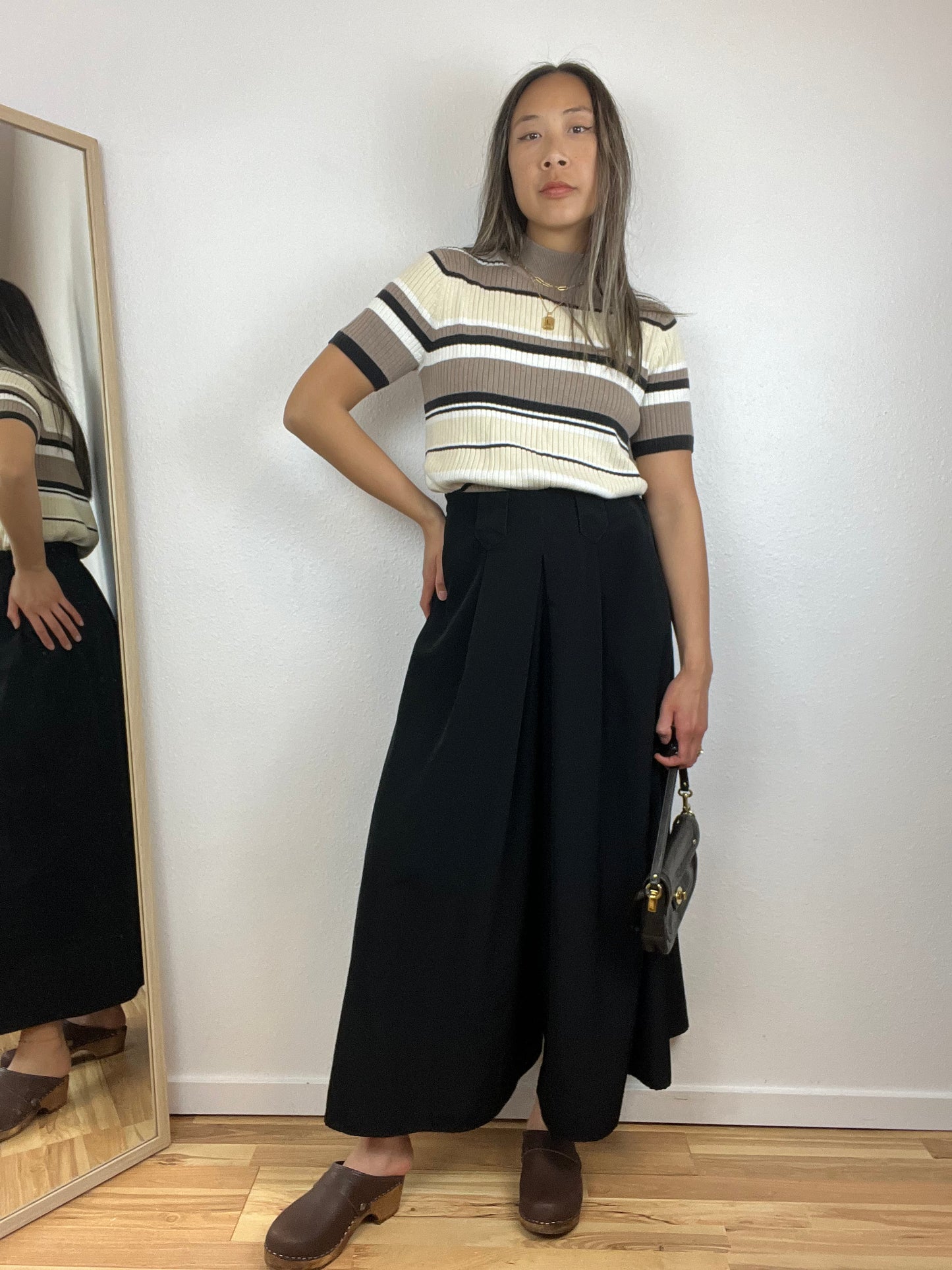 SUPER WIDE LEG BLACK TROUSERS