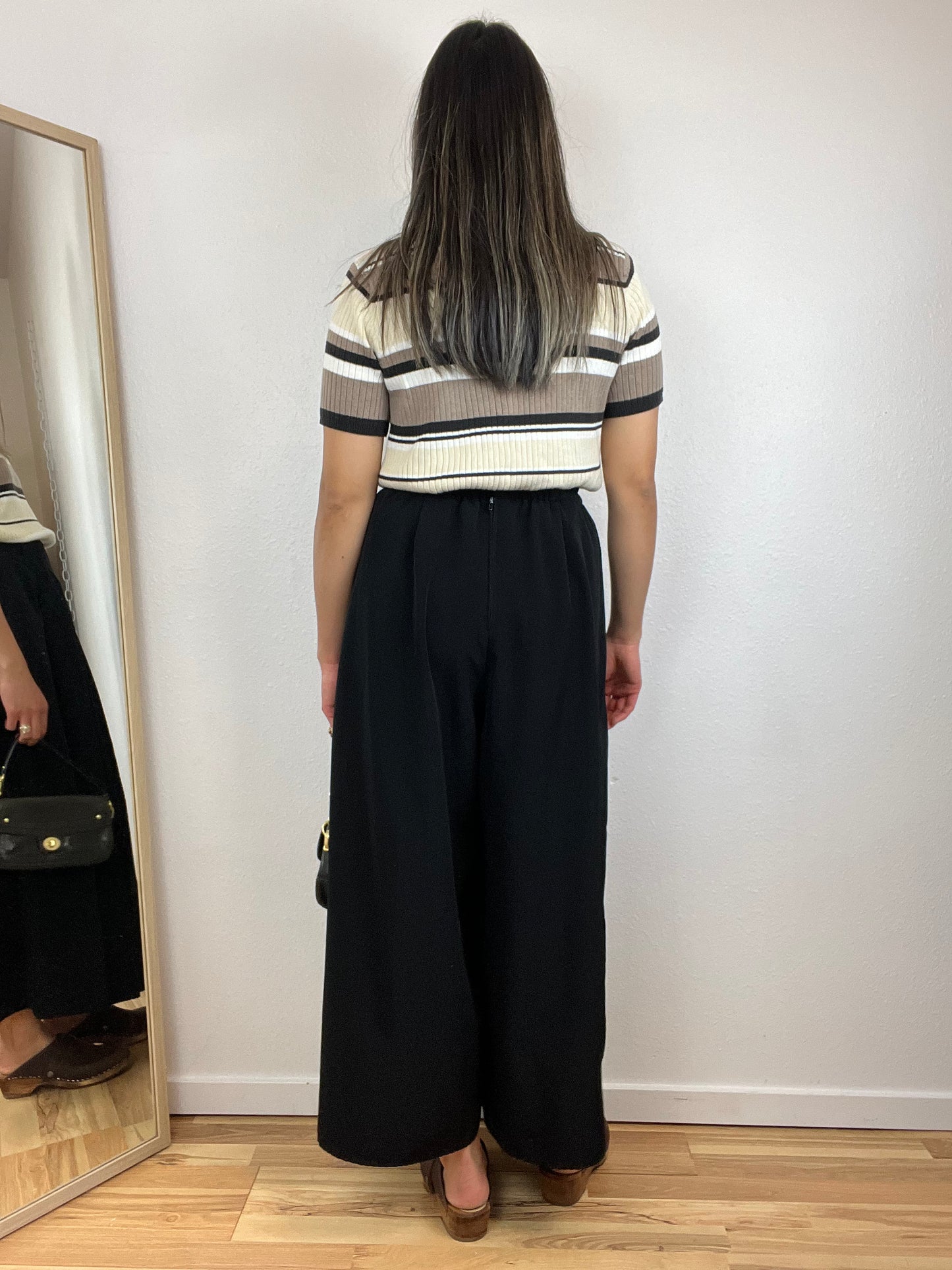 SUPER WIDE LEG BLACK TROUSERS