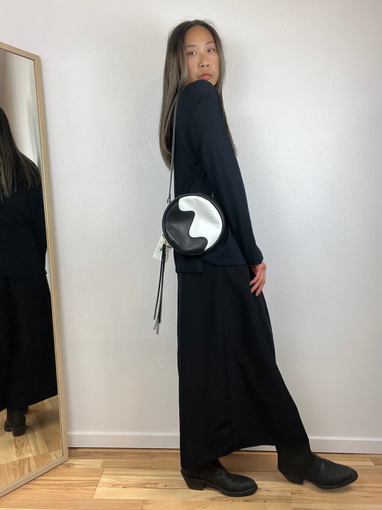 SUPER WIDE LEG BLACK TROUSERS