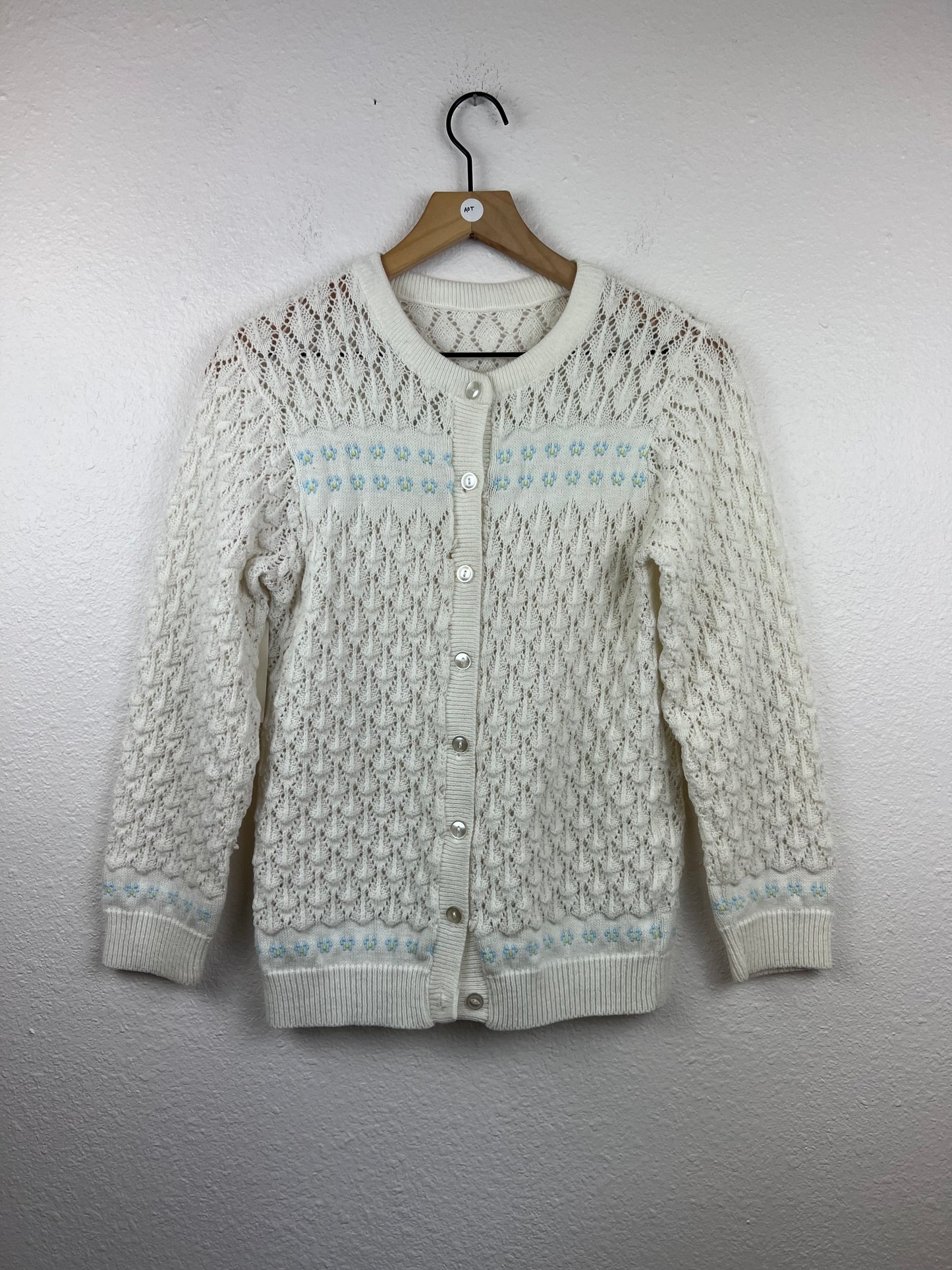 60s Floral Crochet Cardigan