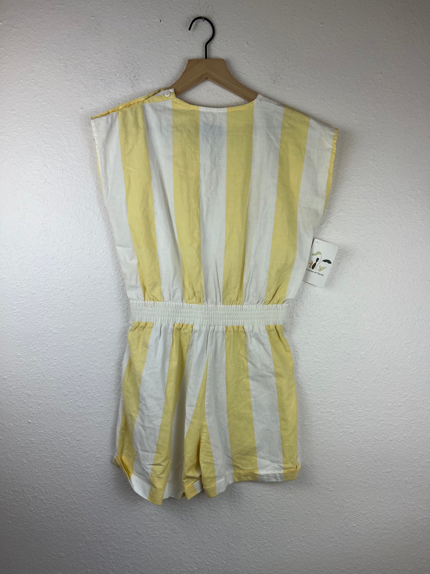 Vintage Yellow and White Striped Romper