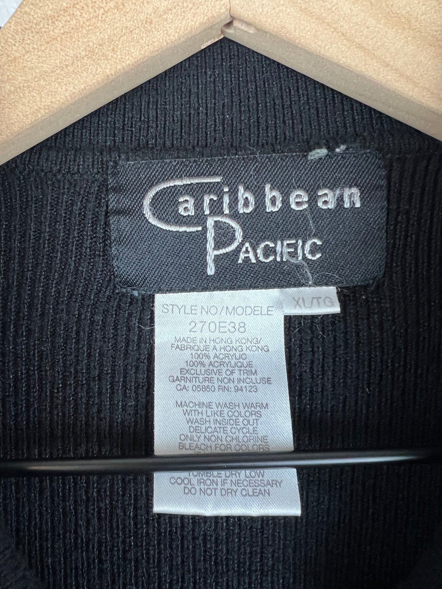 Vintage Black Ribbed Cardigan