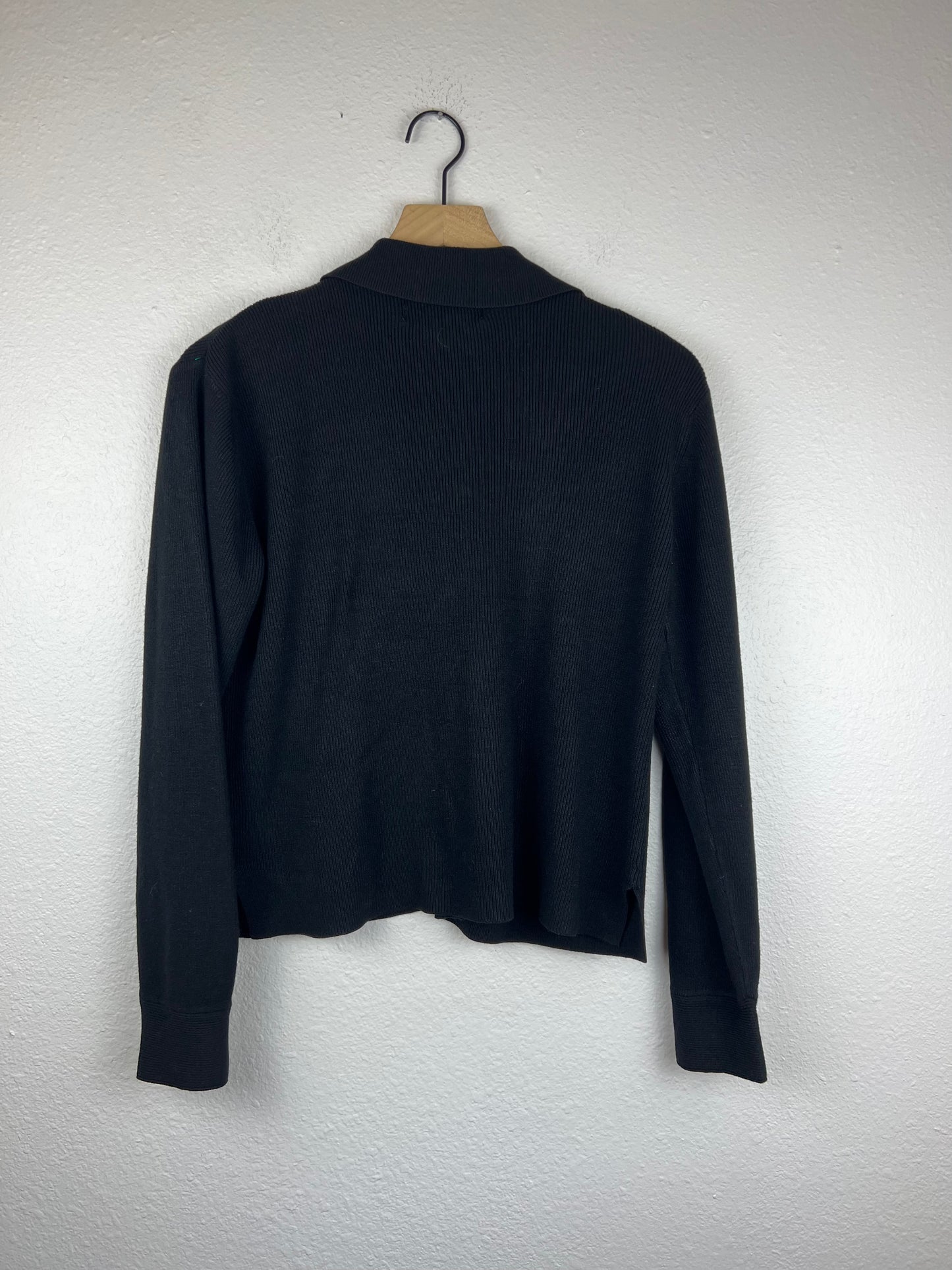Vintage Black Ribbed Cardigan