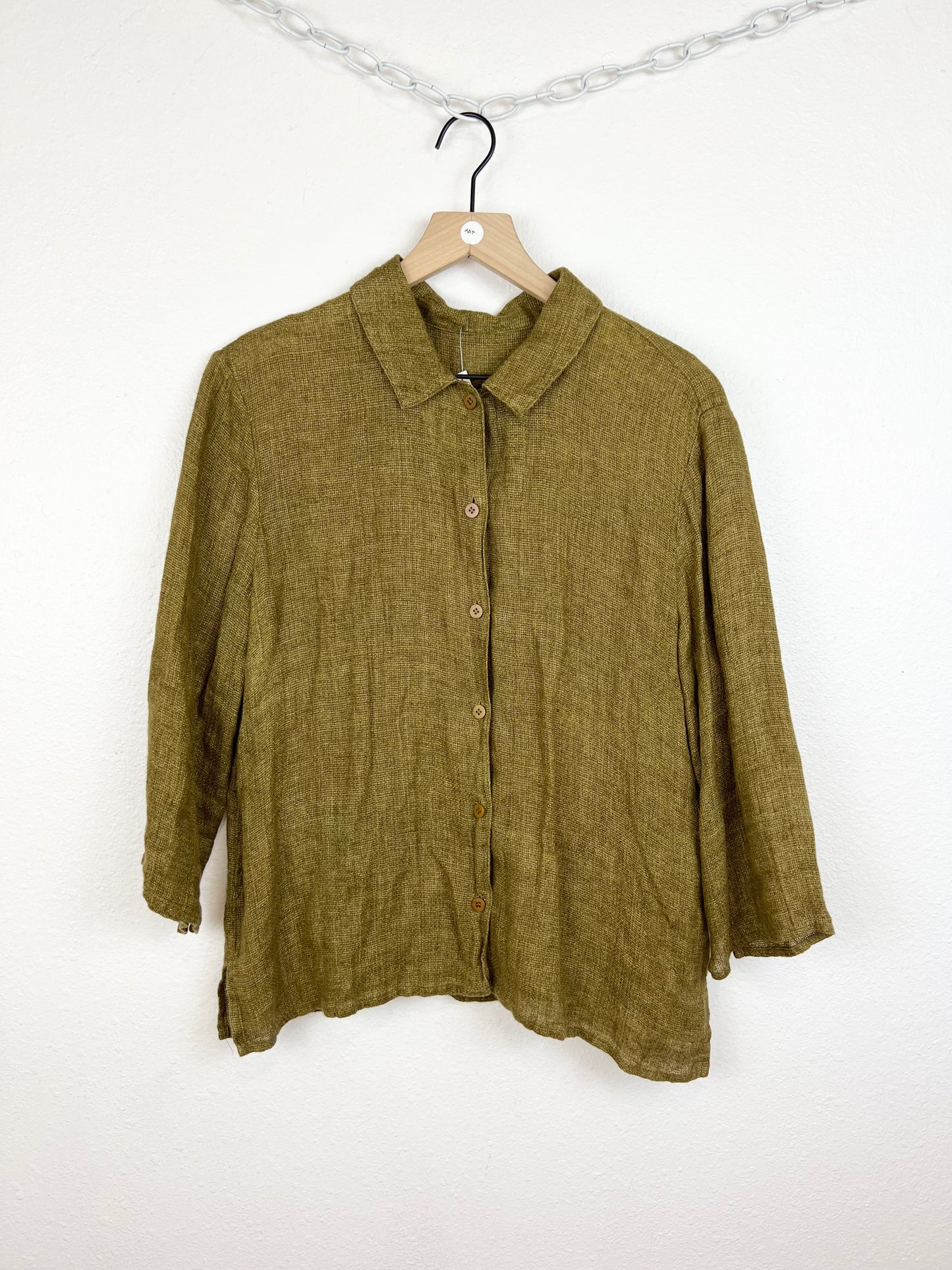 3/4 SLEEVE LINEN TOP