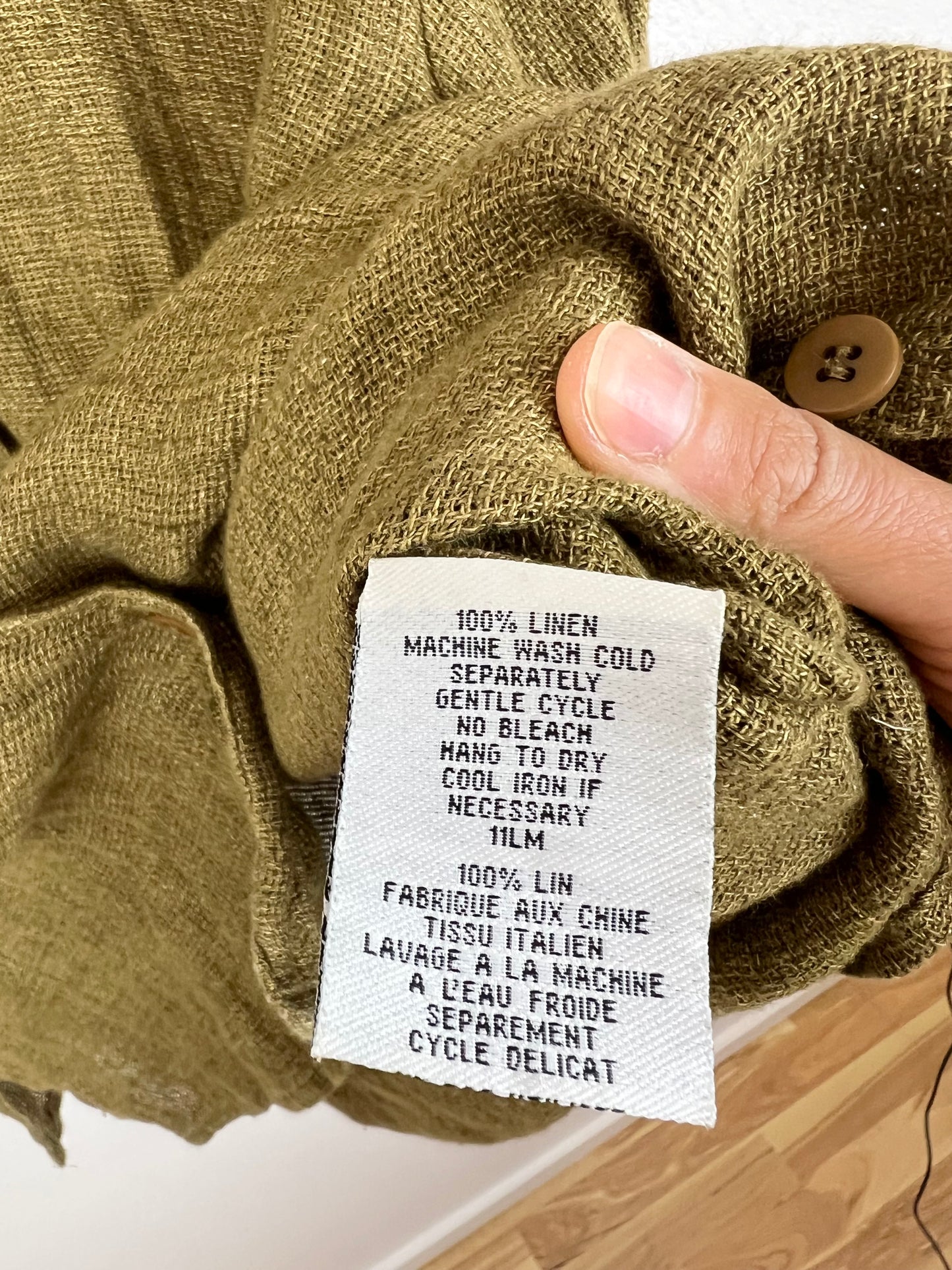 3/4 SLEEVE LINEN TOP