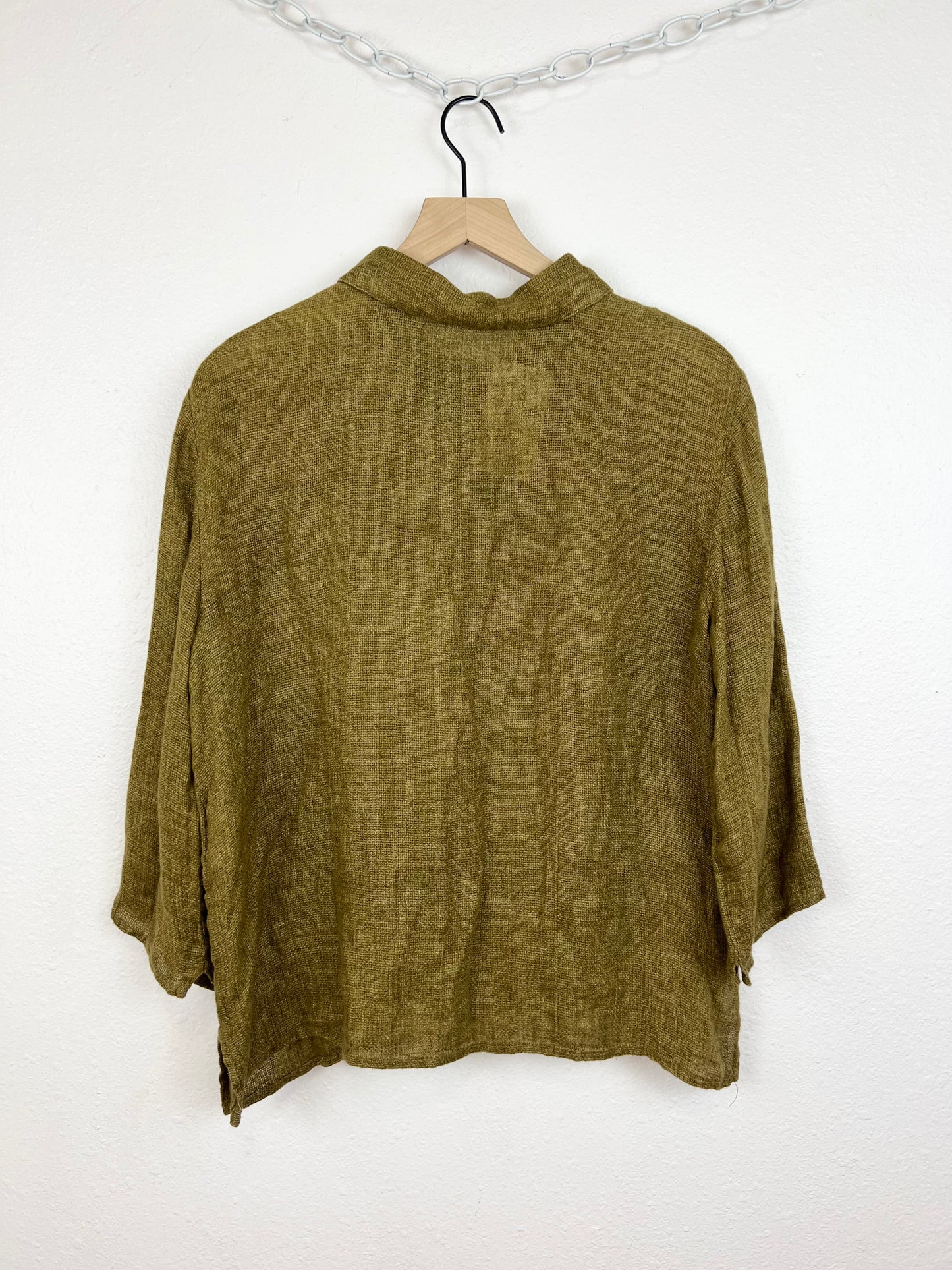 3/4 SLEEVE LINEN TOP