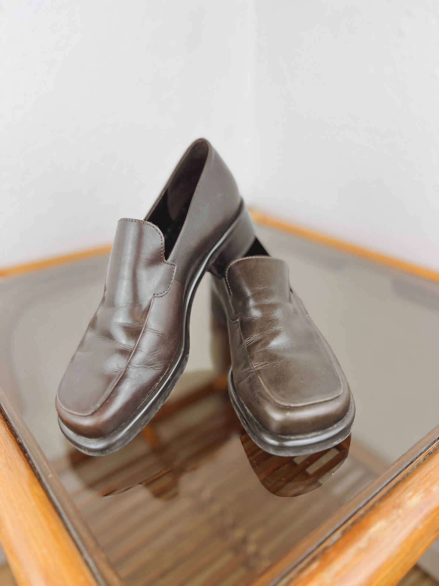 Franco Sarto Brown Leather Loafers