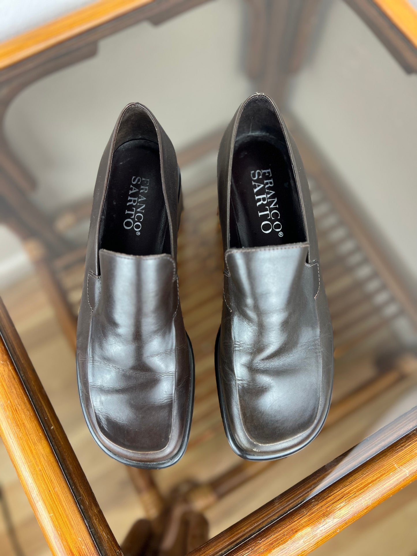 Franco Sarto Brown Leather Loafers
