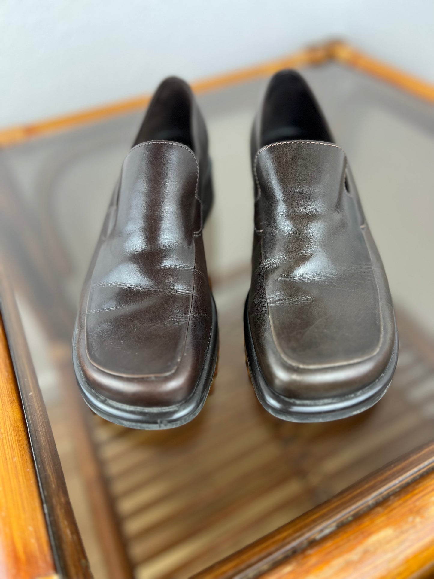 Franco Sarto Brown Leather Loafers