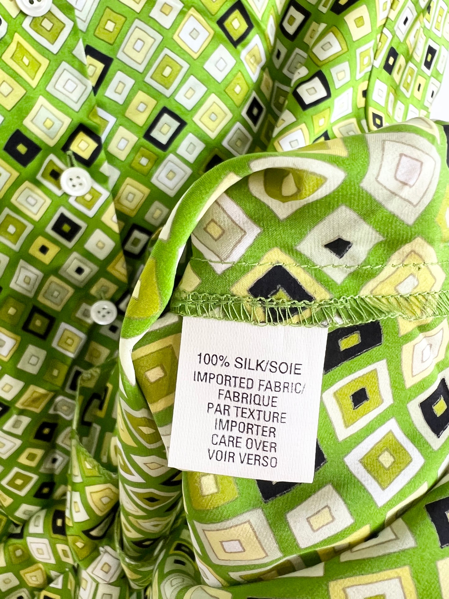 DEADSTOCK ANNE KLEIN SILK GEOMETRIC BLOUSE