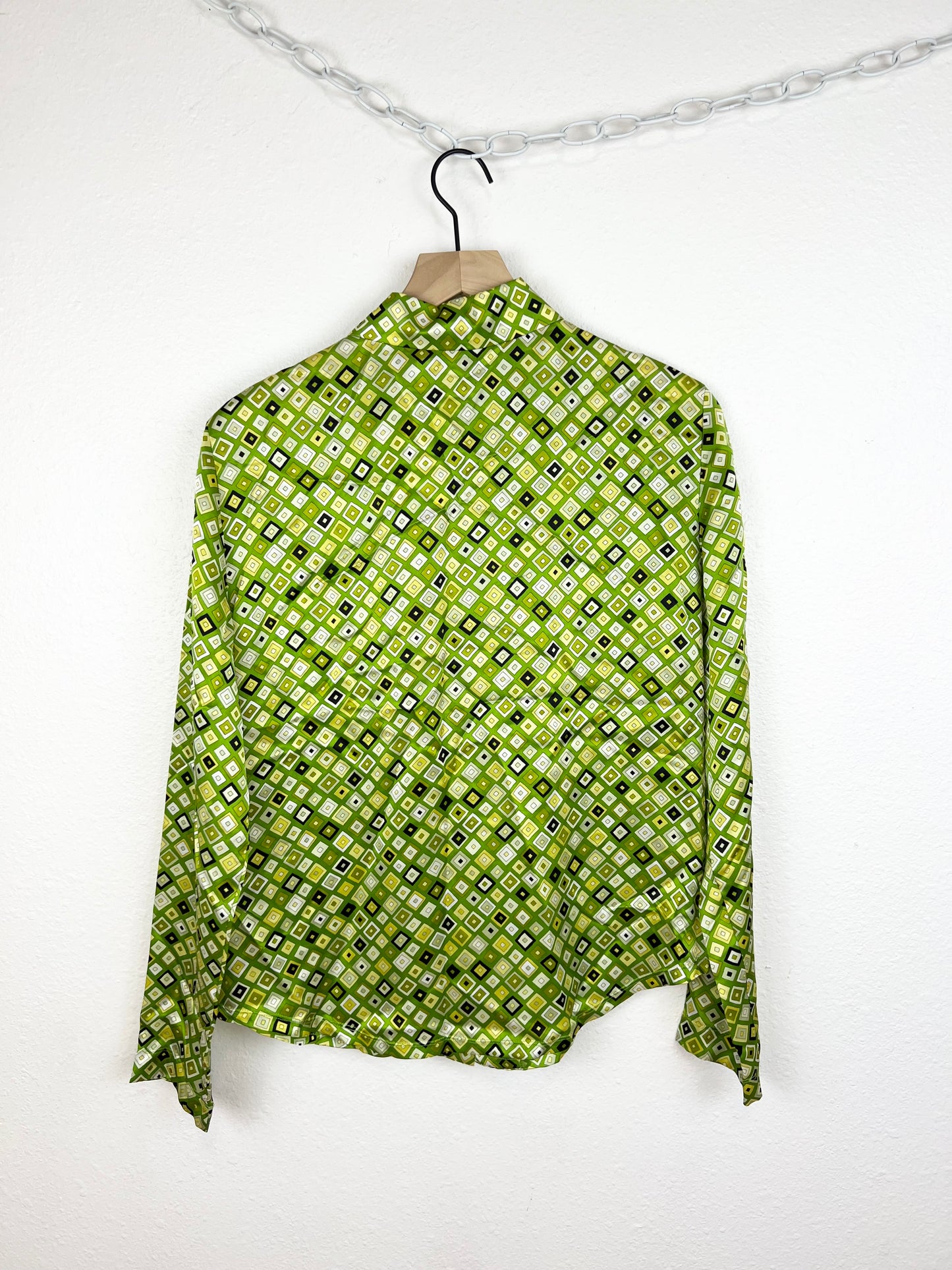 DEADSTOCK ANNE KLEIN SILK GEOMETRIC BLOUSE