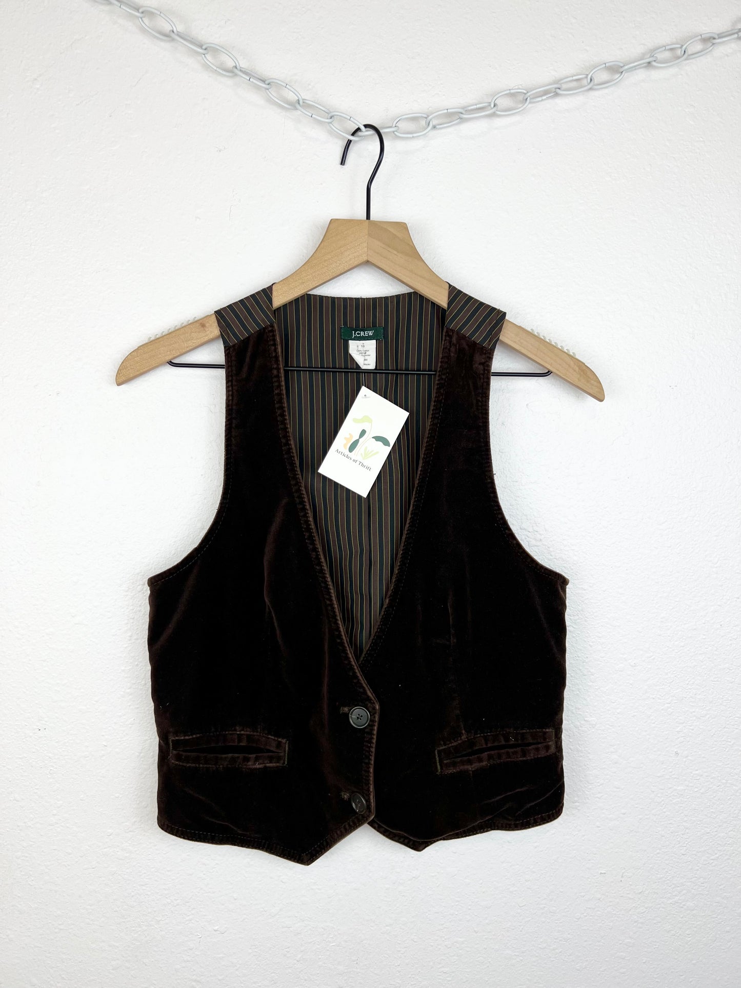 J.CREW BROWN CORDUROY VEST