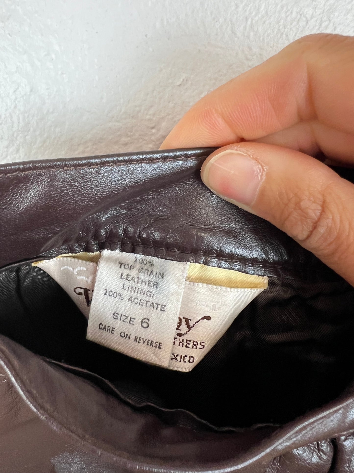 VINTAGE BROWN LEATHER SKIRT