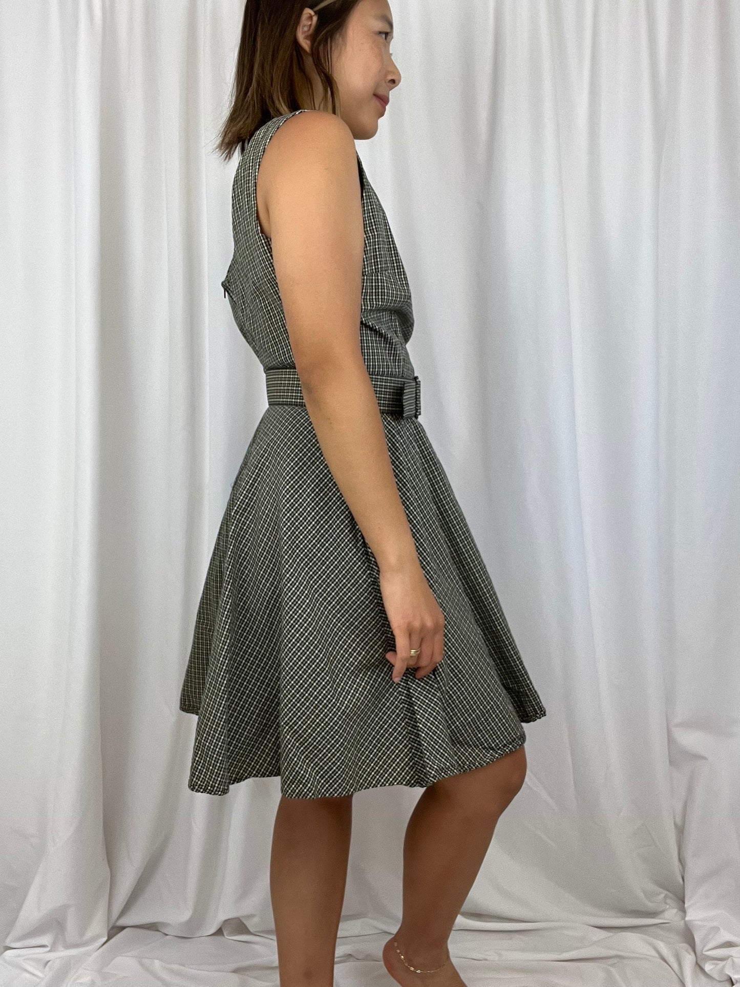 ALL THAT JAZZ 90S PLAID BELTED DRESS