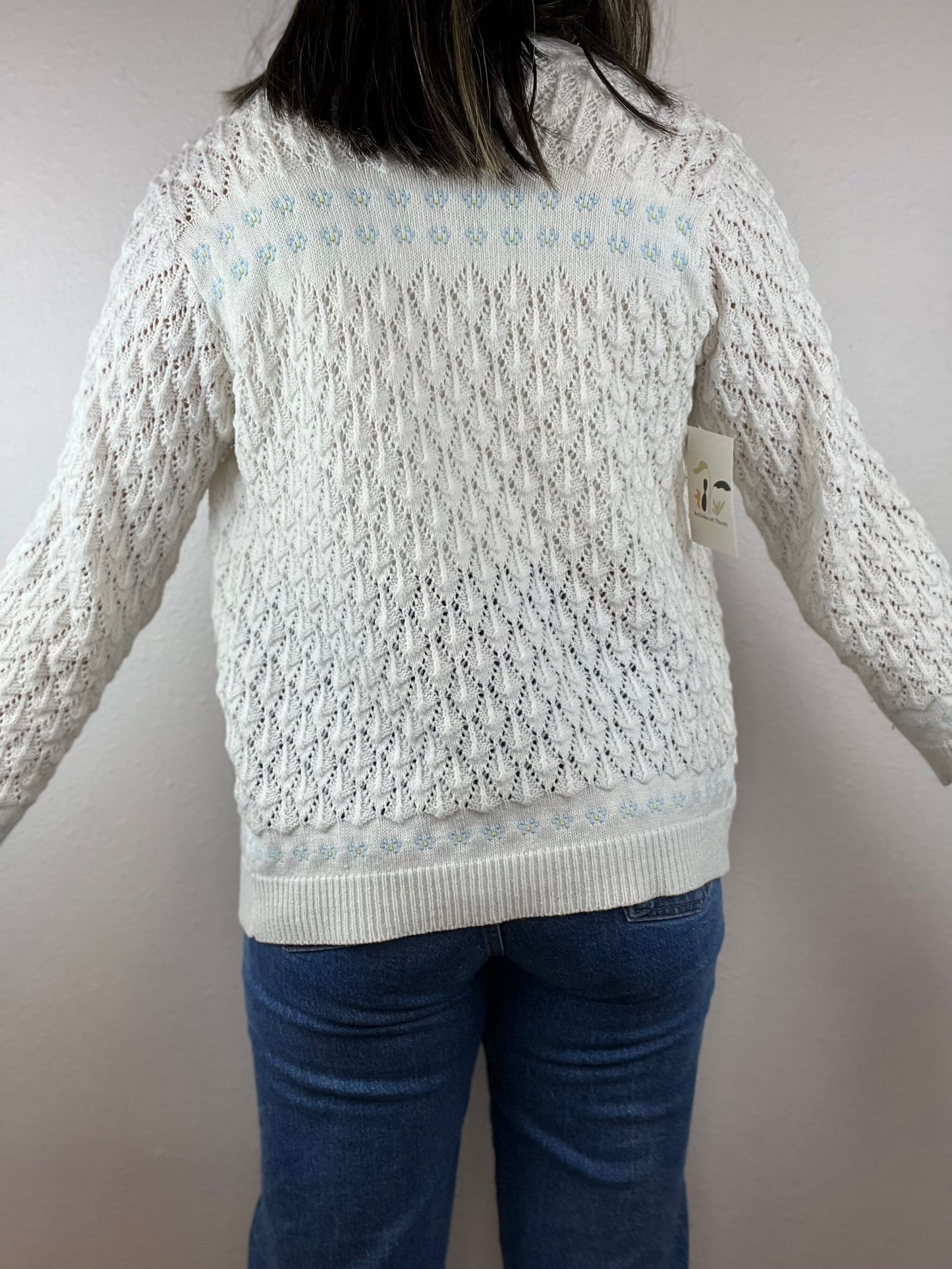 60s Floral Crochet Cardigan