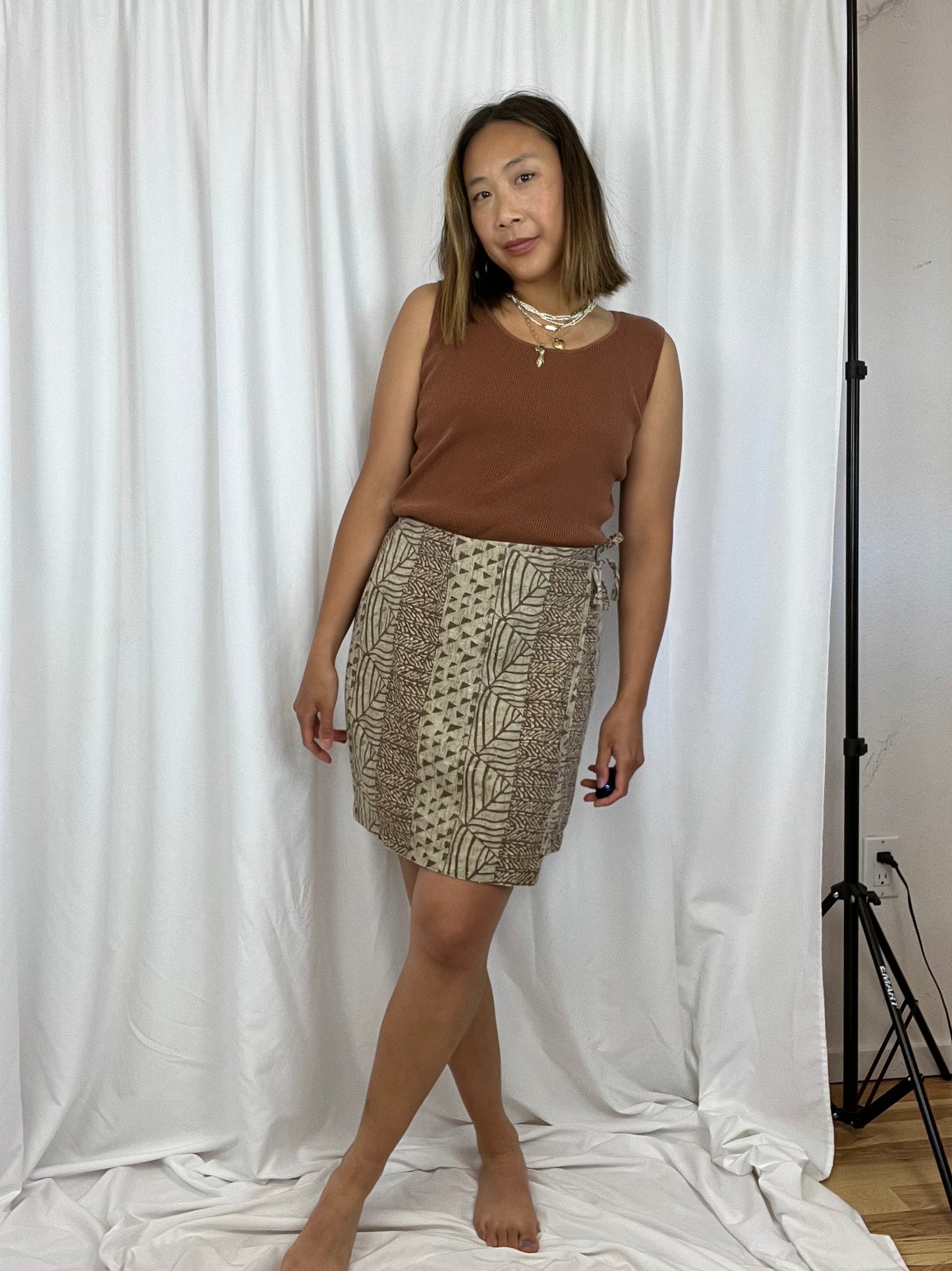 LINEN/COTTON WRAP SKIRT