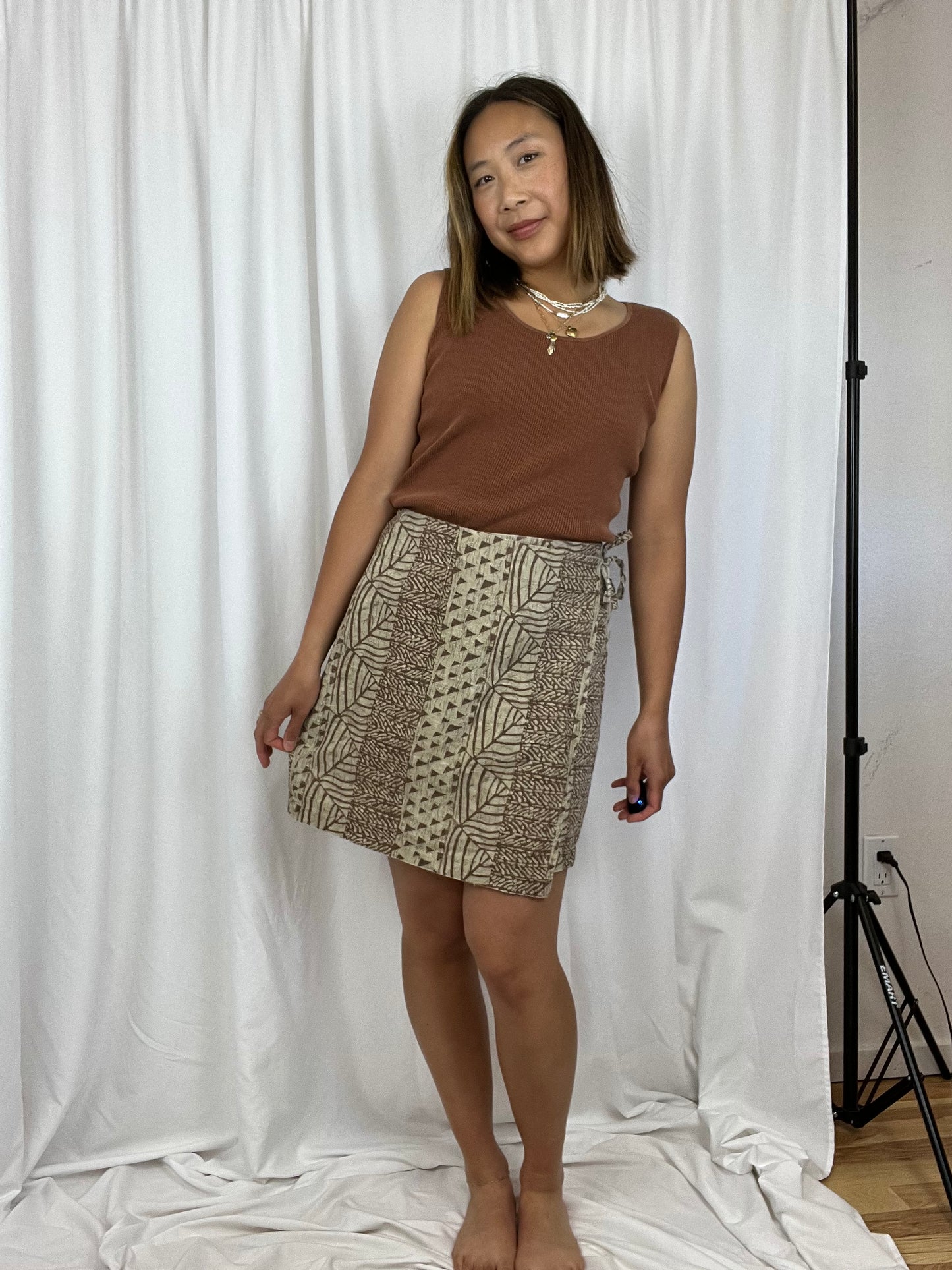 LINEN/COTTON WRAP SKIRT