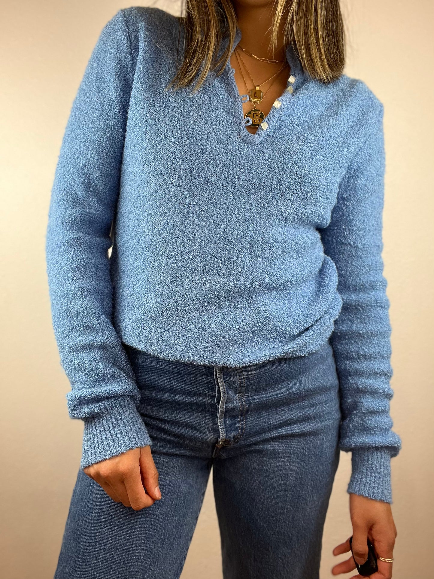 Vintage 1/4 Button Up Lightweight Sweater