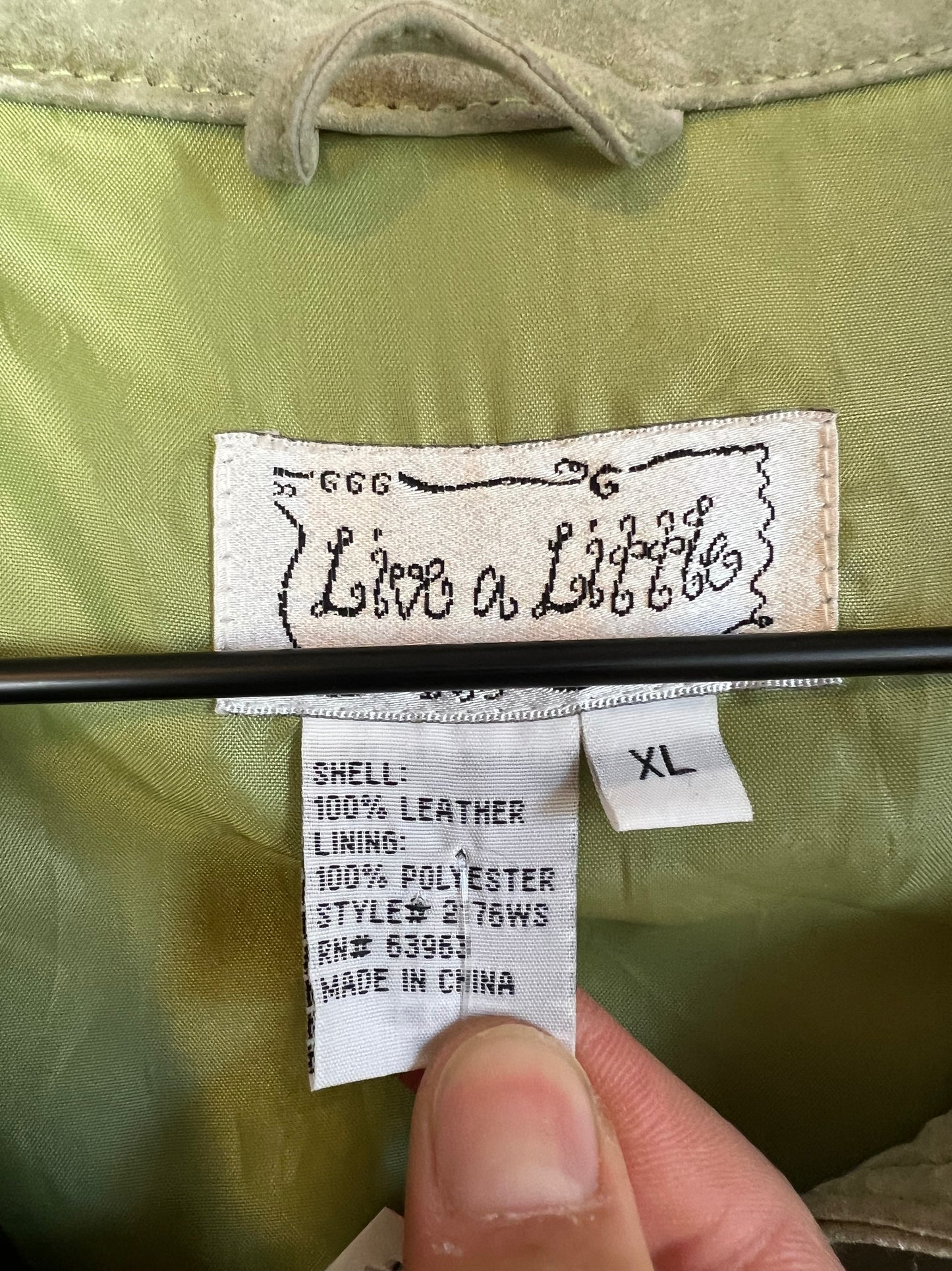 SAGE GREEN LEATHER SNAP UP JACKET