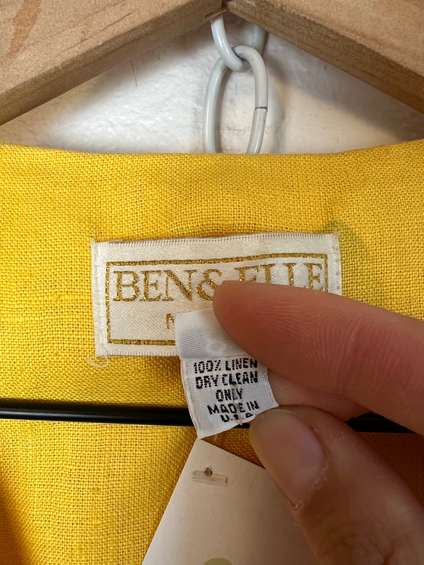 LINEN YELLOW BUTTON DOWN DRESS