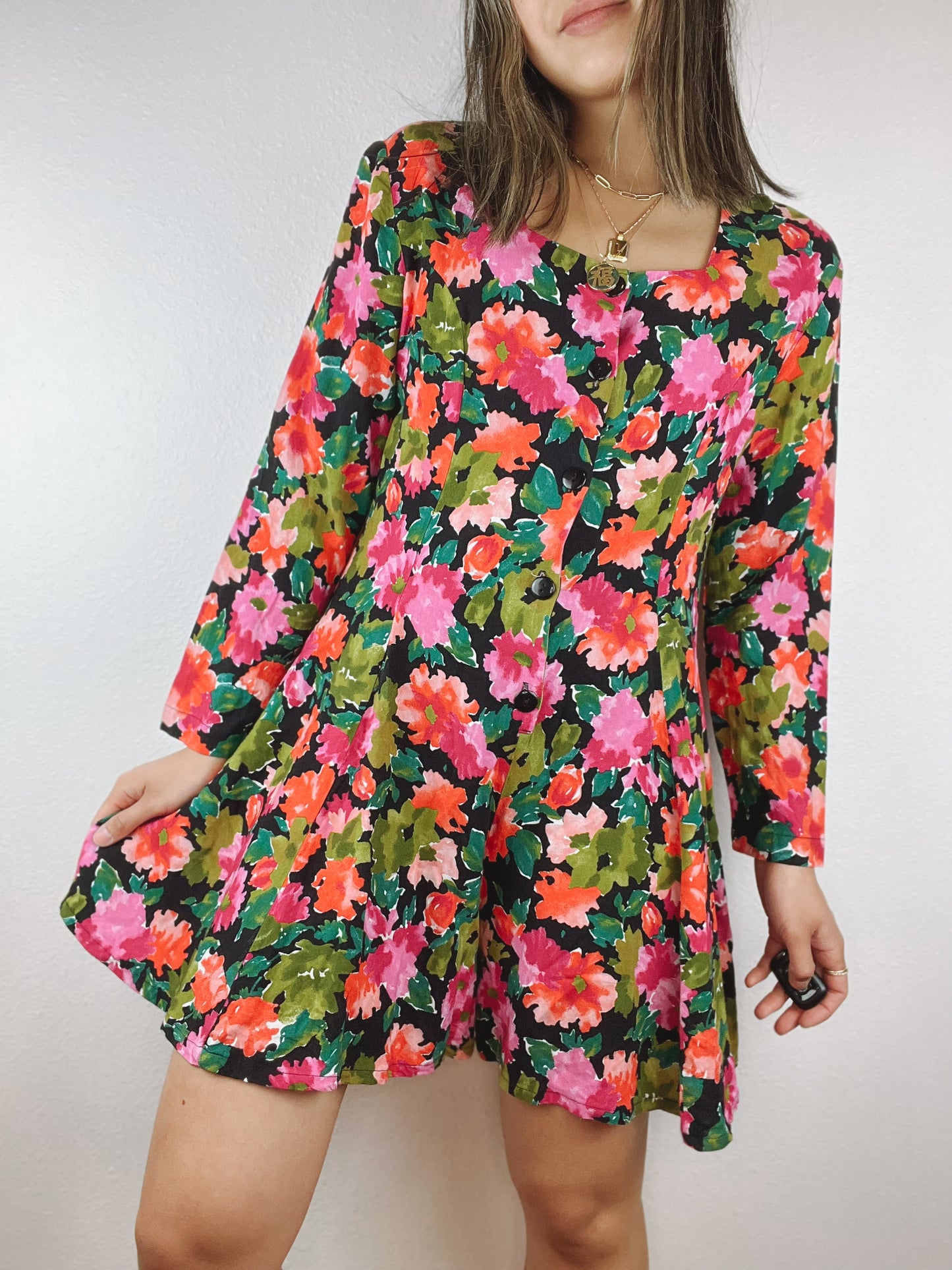 Rampage Watercolor Floral Romper