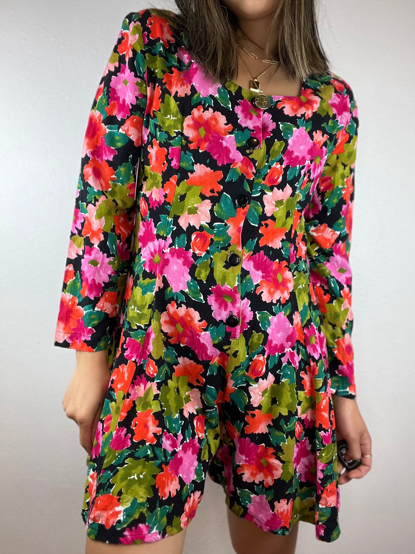 Rampage Watercolor Floral Romper