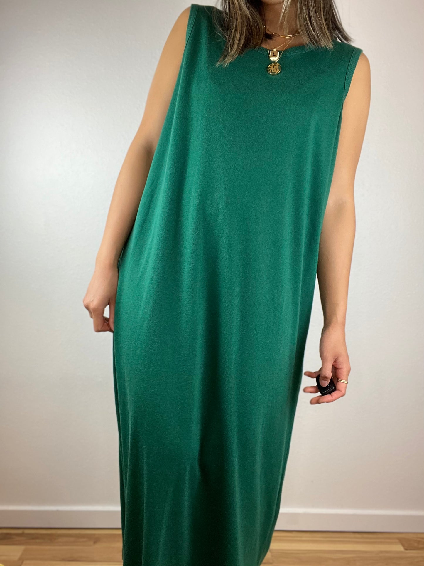 Forest Green Jersey Maxi Dress