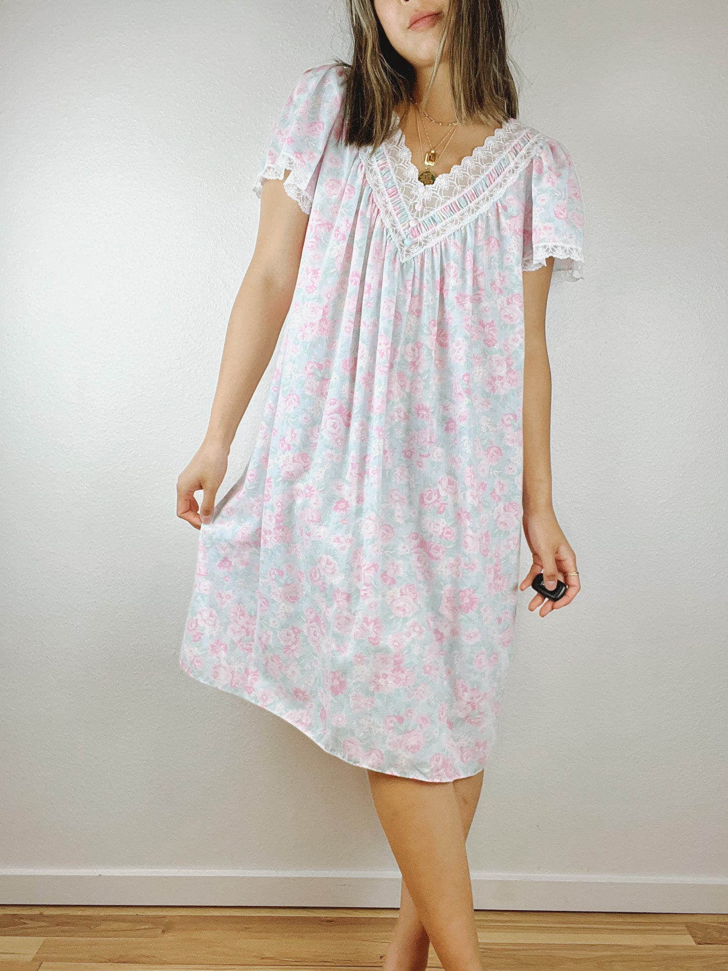 Vintage Soft Florals Cottagecore Dress