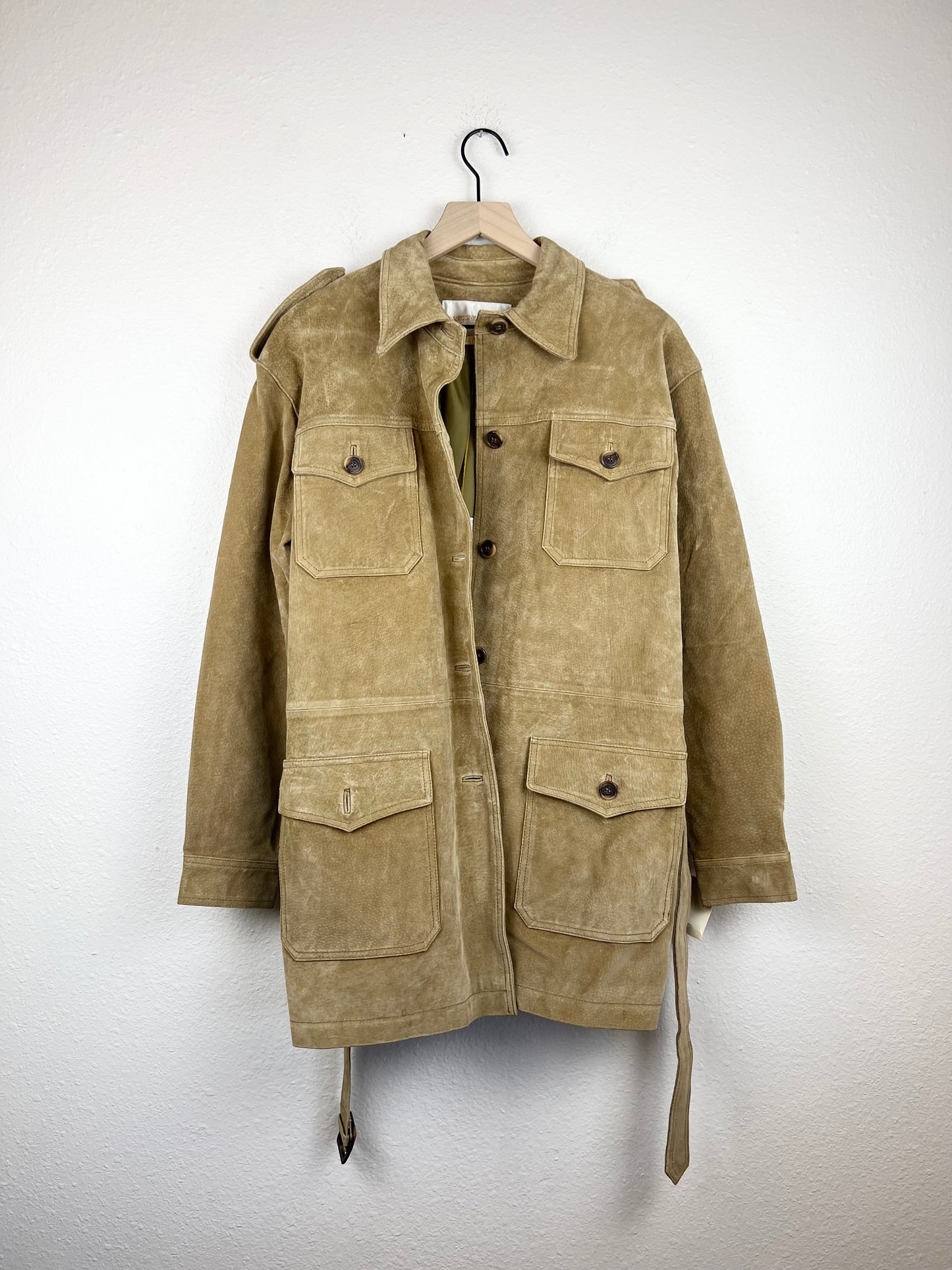 NWT SUEDE LEATHER OVERCOAT