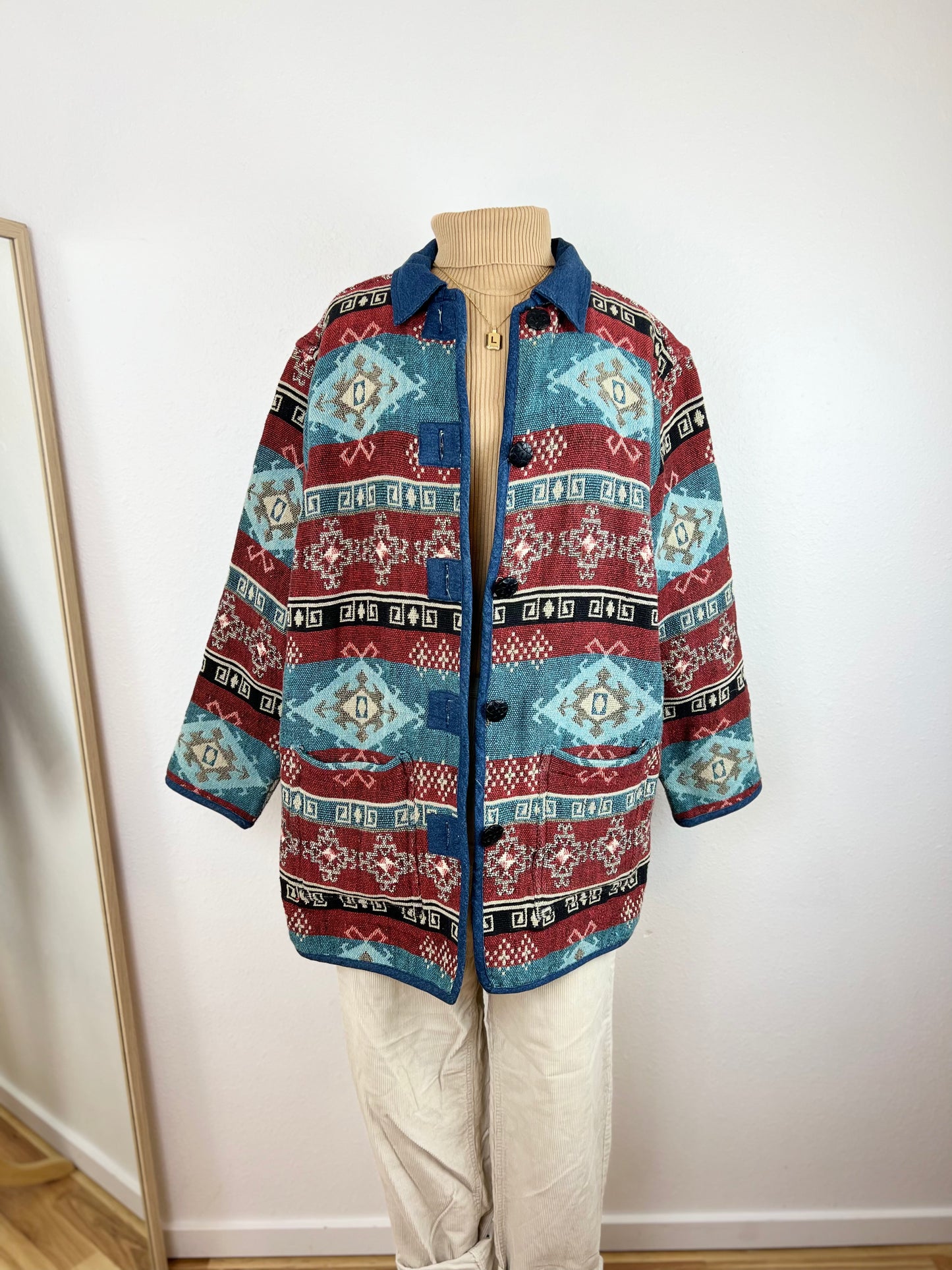 REVERSIBLE PATTERNED CHORE JACKET