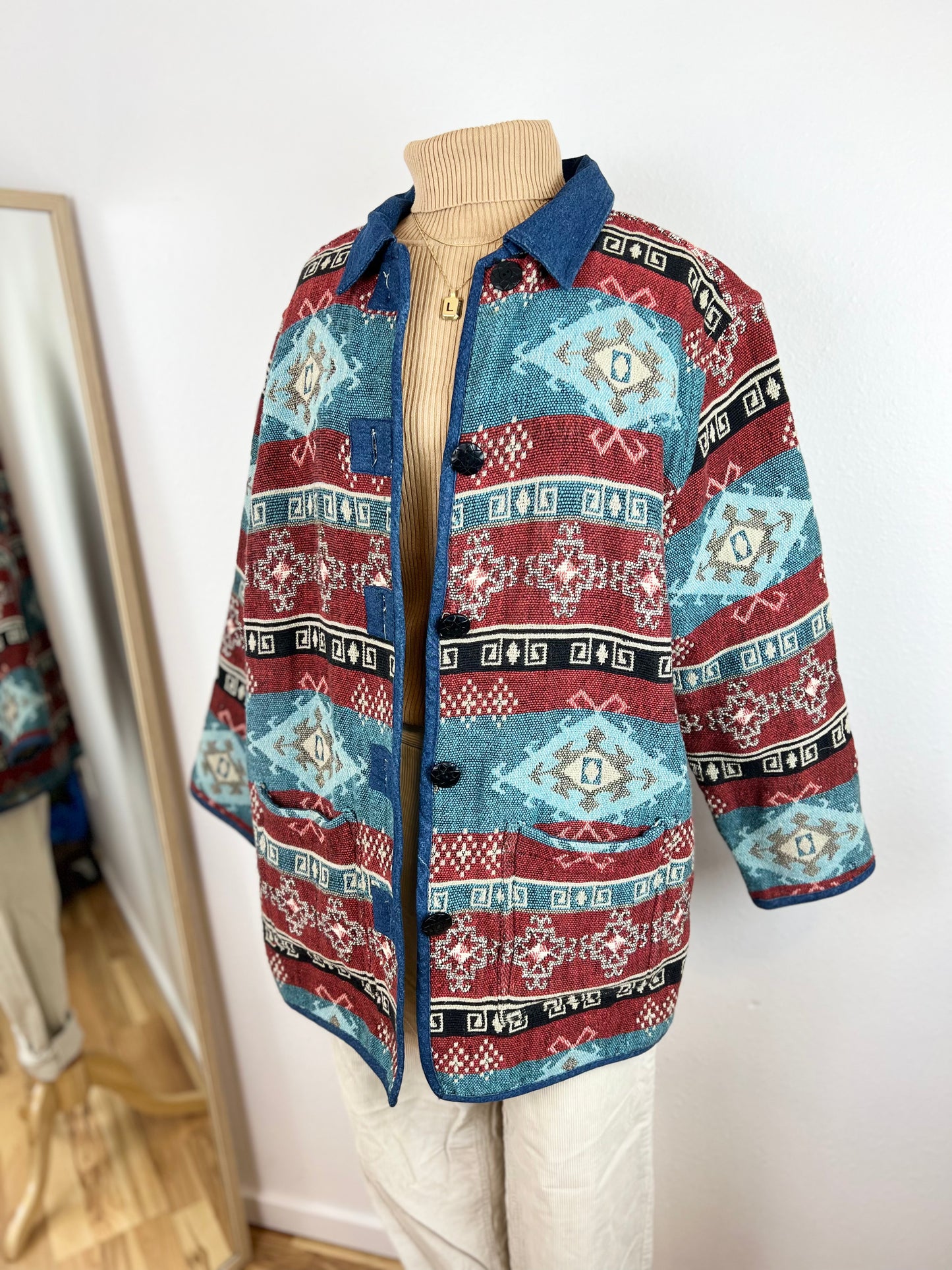 REVERSIBLE PATTERNED CHORE JACKET