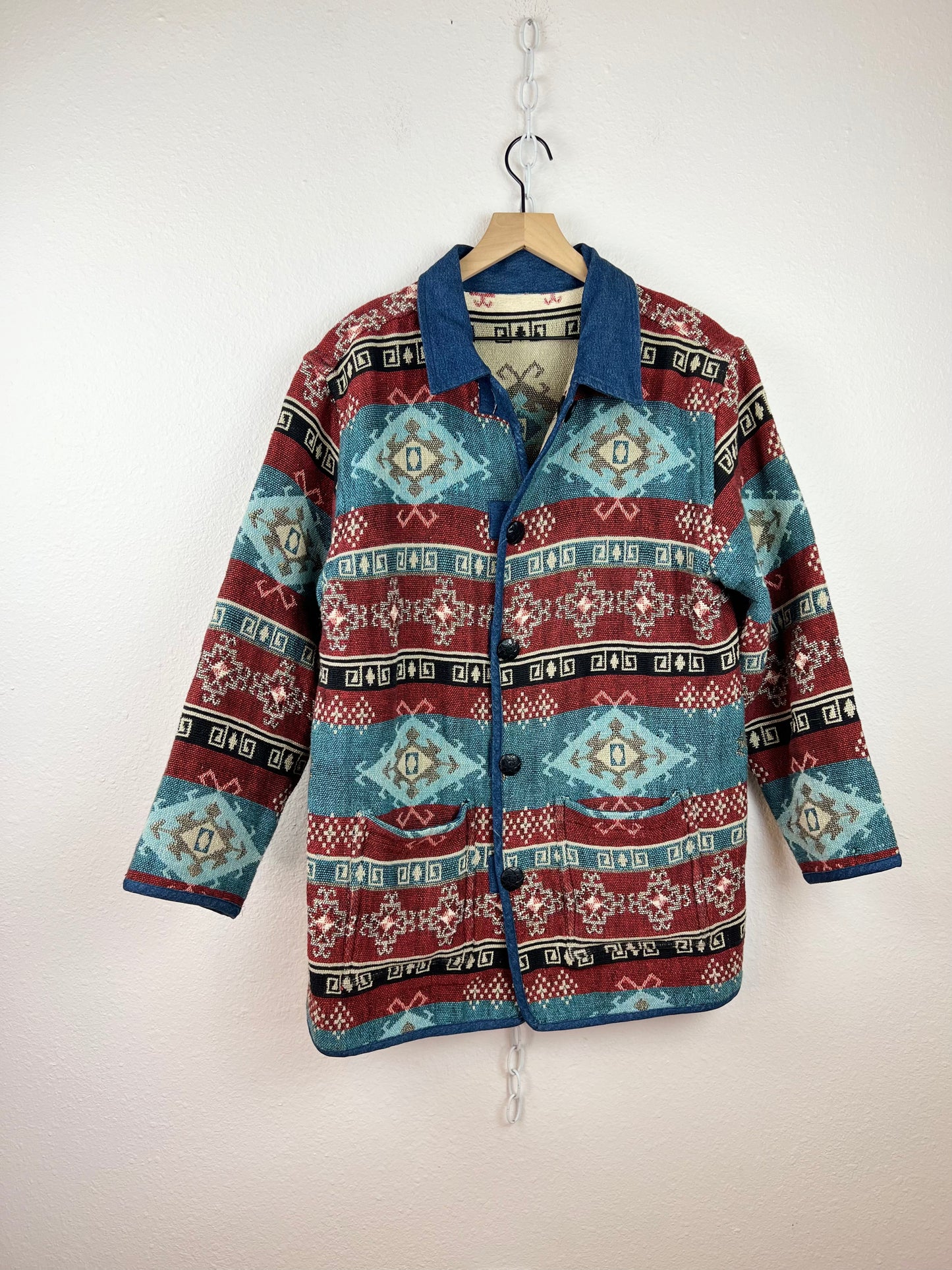 REVERSIBLE PATTERNED CHORE JACKET