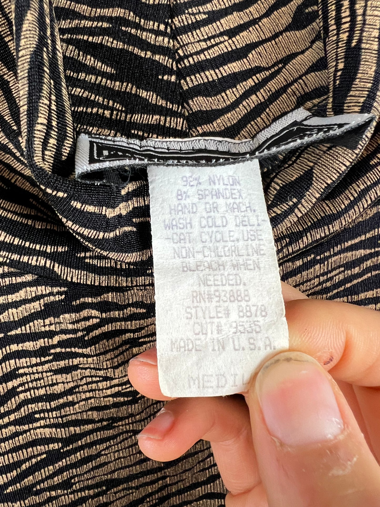 TIGER STRIPE MOCK NECK TOP