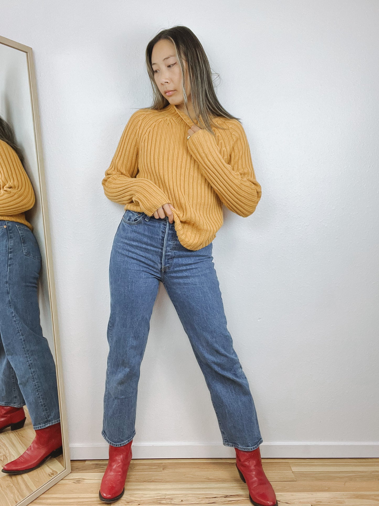 OBERMEYER CHUNKY MOCK NECK SWEATER