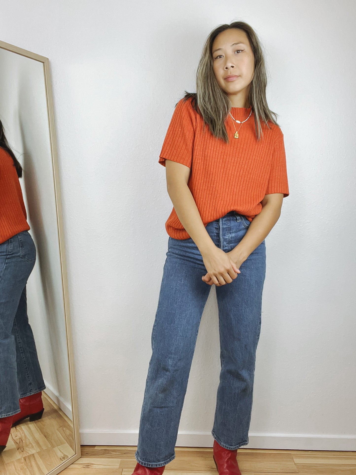 LIZ CLAIBORNE SHORT SLEEVE MOCK NECK