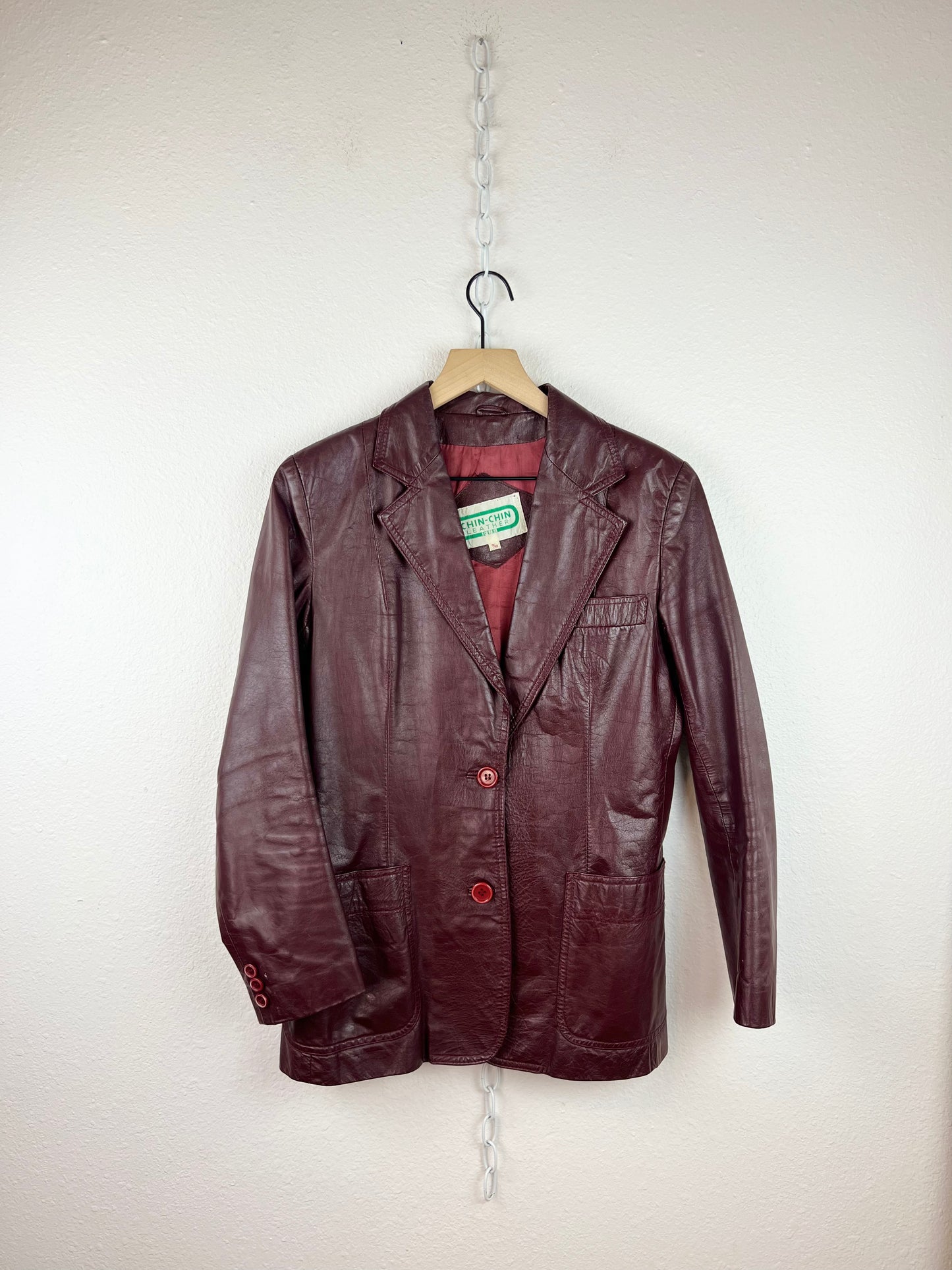 DEEP RED LEATHER JACKET