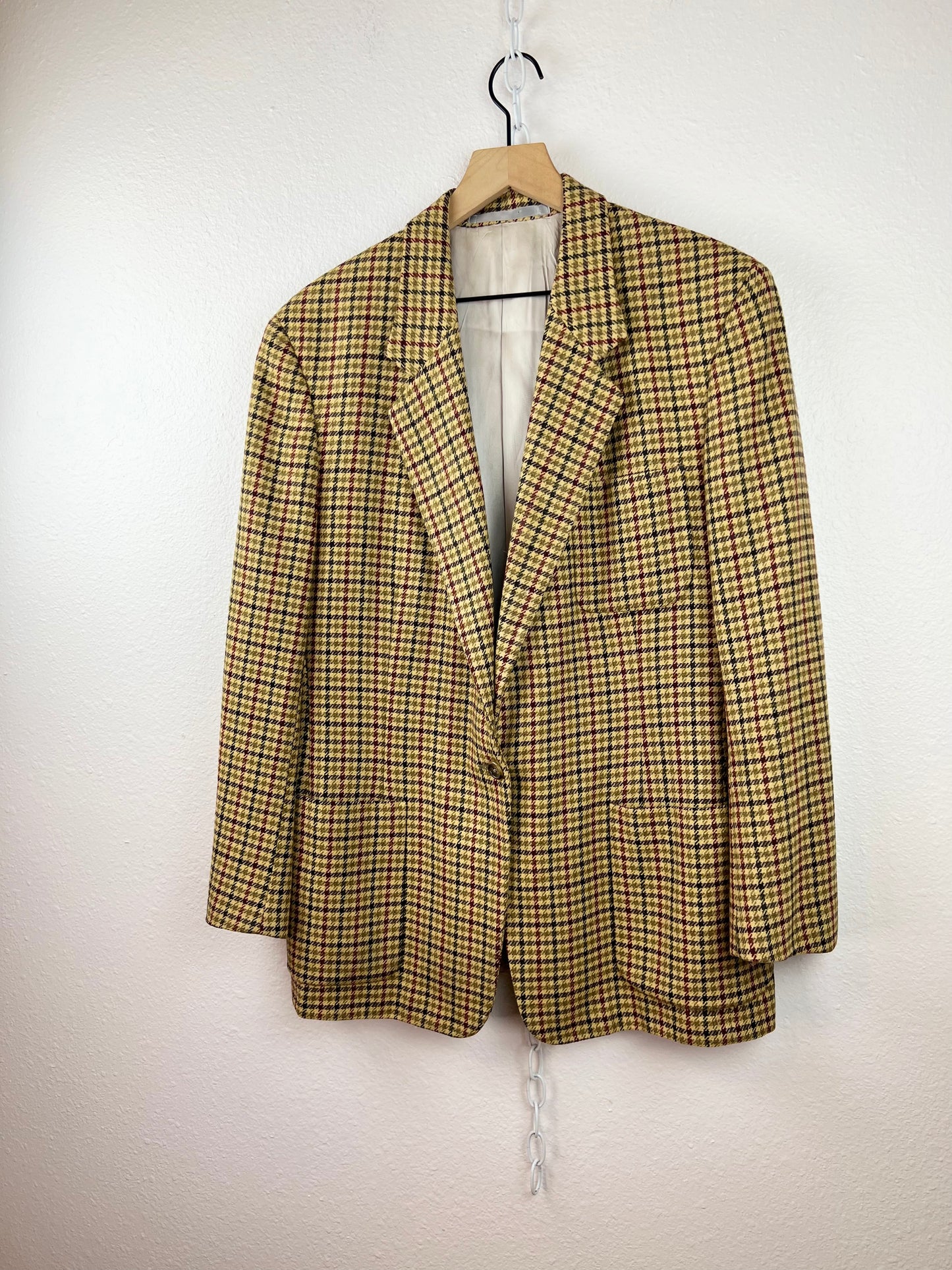 HERTLING HOUNDSTOOTH PLAID BLAZER