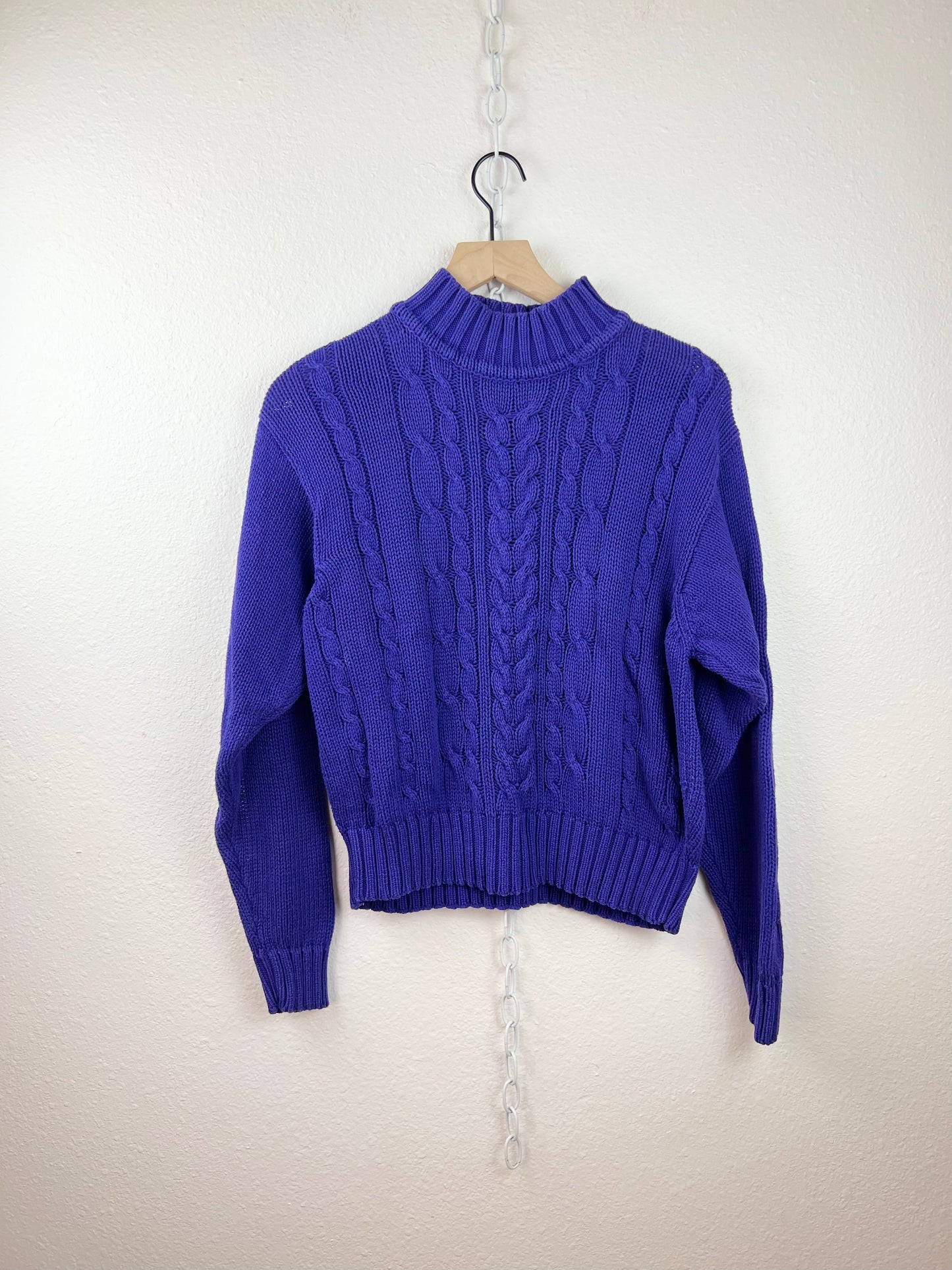 LIZ SPORT PURPLE MOCK NECK SWEATER