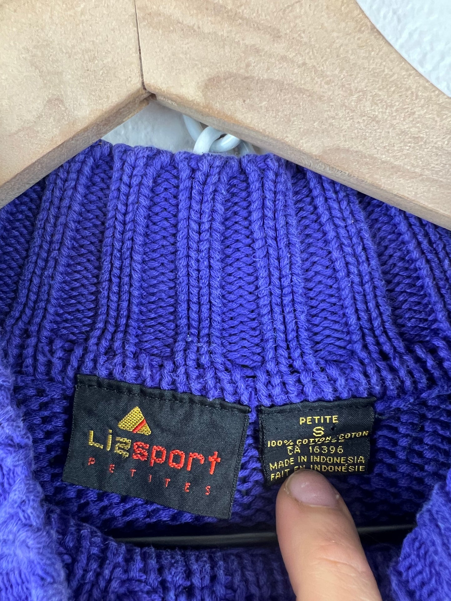 LIZ SPORT PURPLE MOCK NECK SWEATER