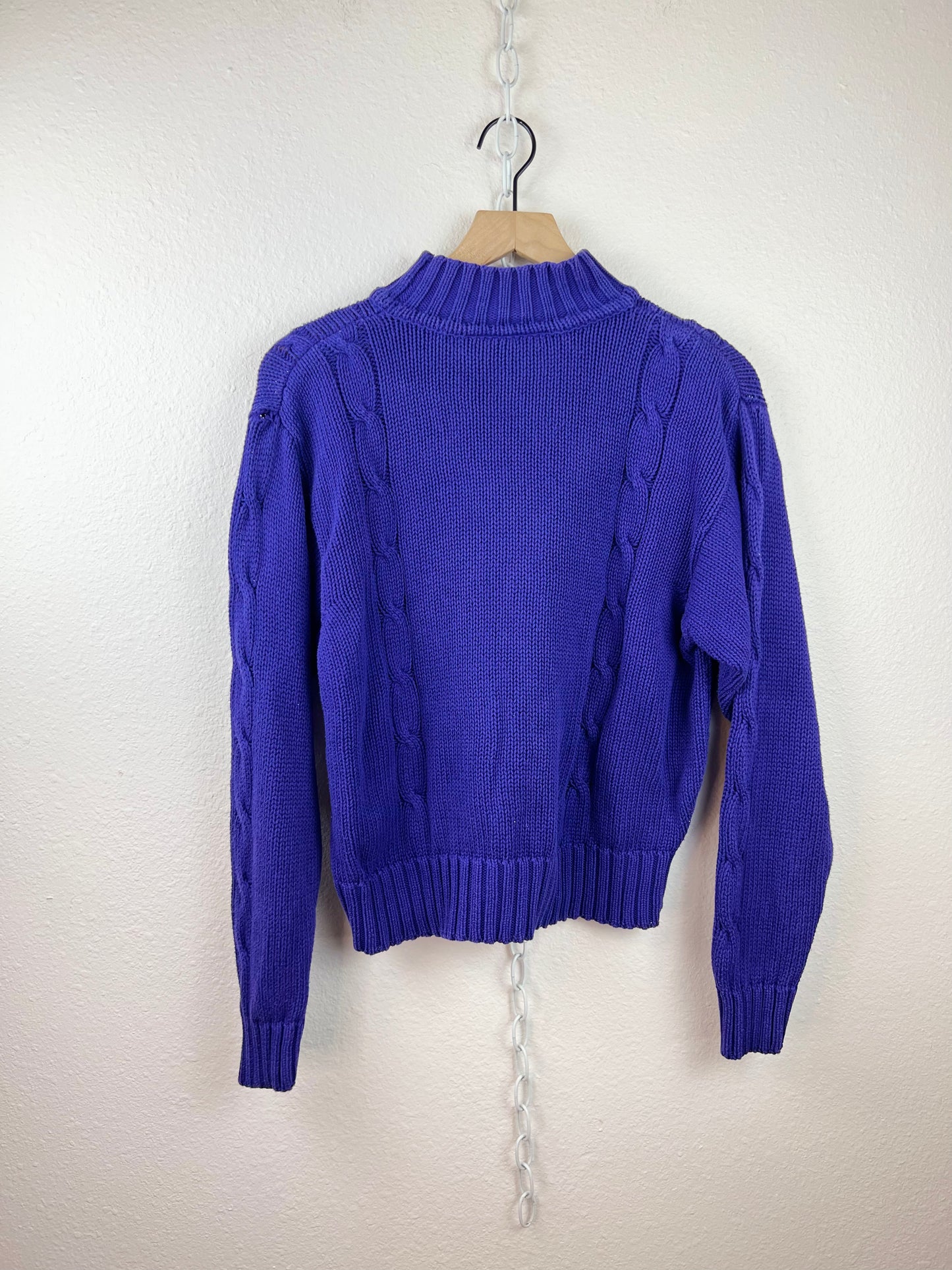 LIZ SPORT PURPLE MOCK NECK SWEATER